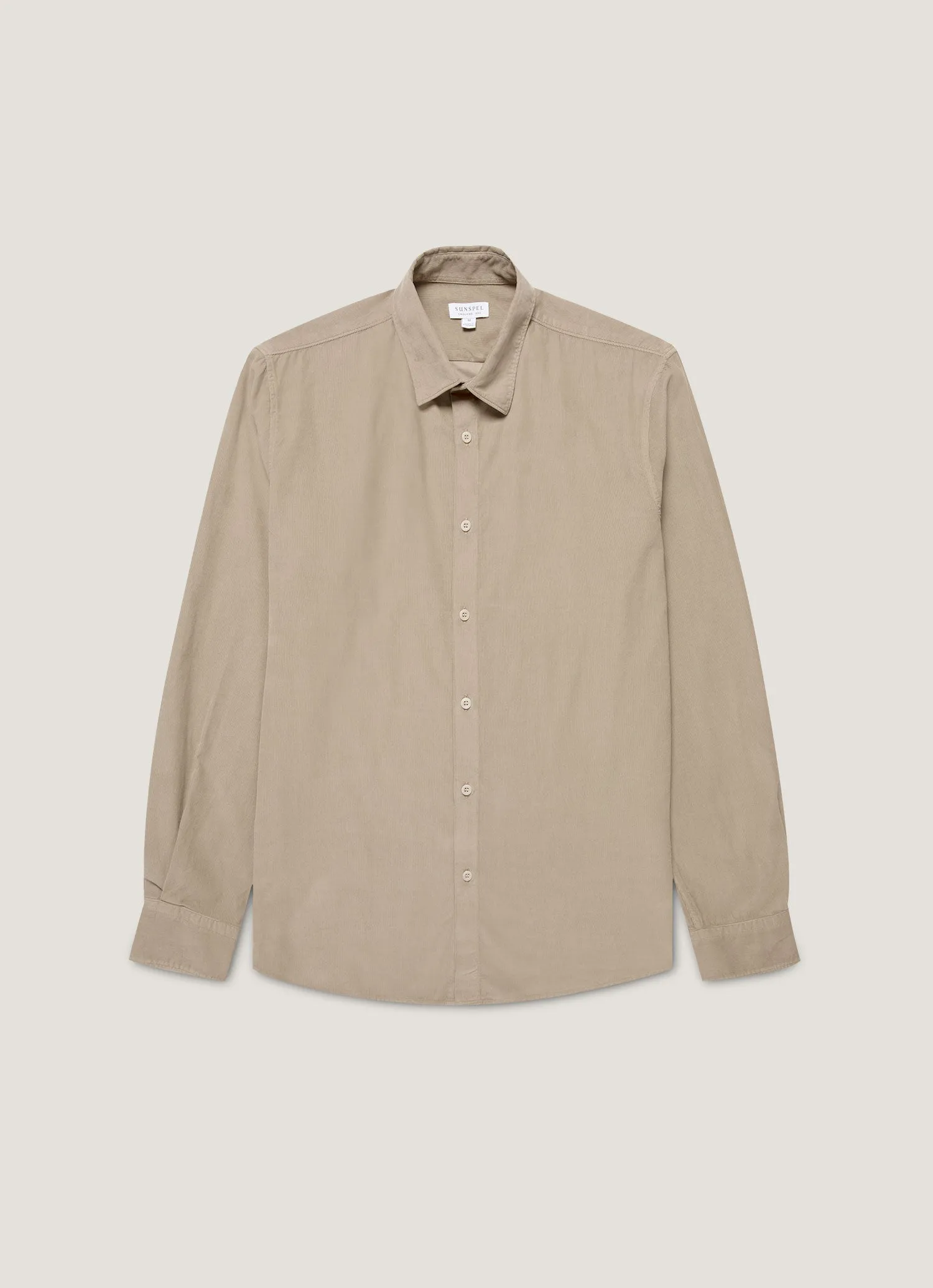 Men's Fine Cord Shirt in Fog sold by Sunspel