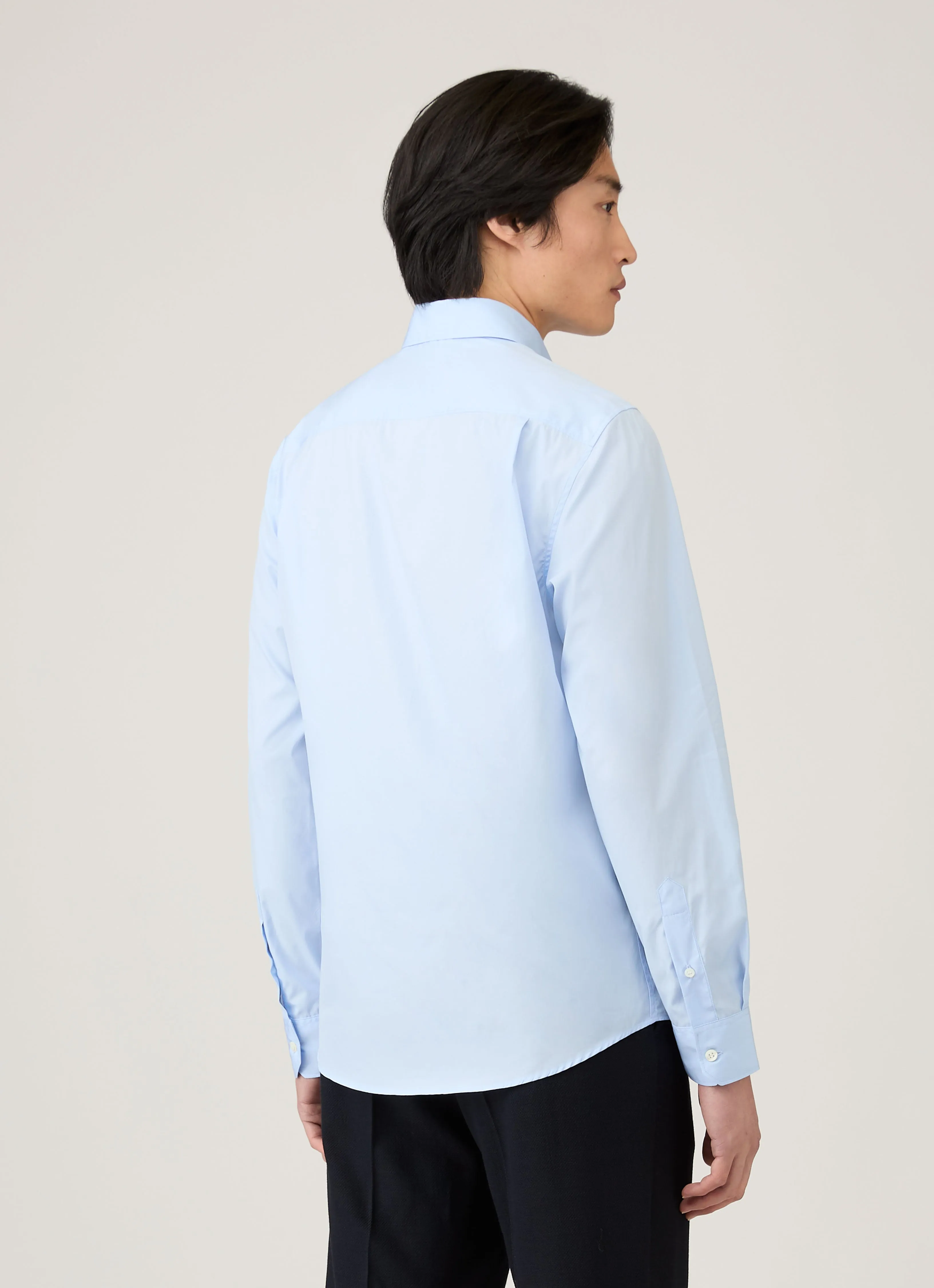 Men's Smart Poplin Shirt in Light Blue sold by Sunspel product image thumbnail 5