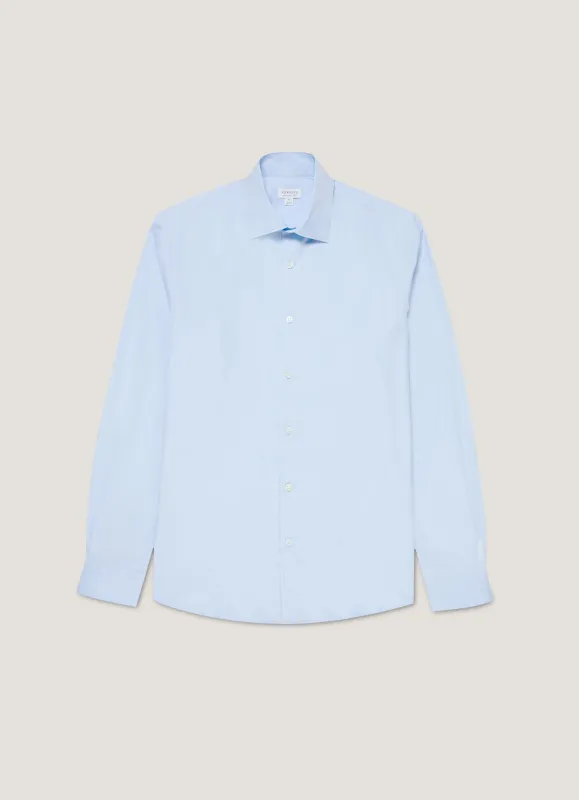 Men's Smart Poplin Shirt in Light Blue sold by Sunspel