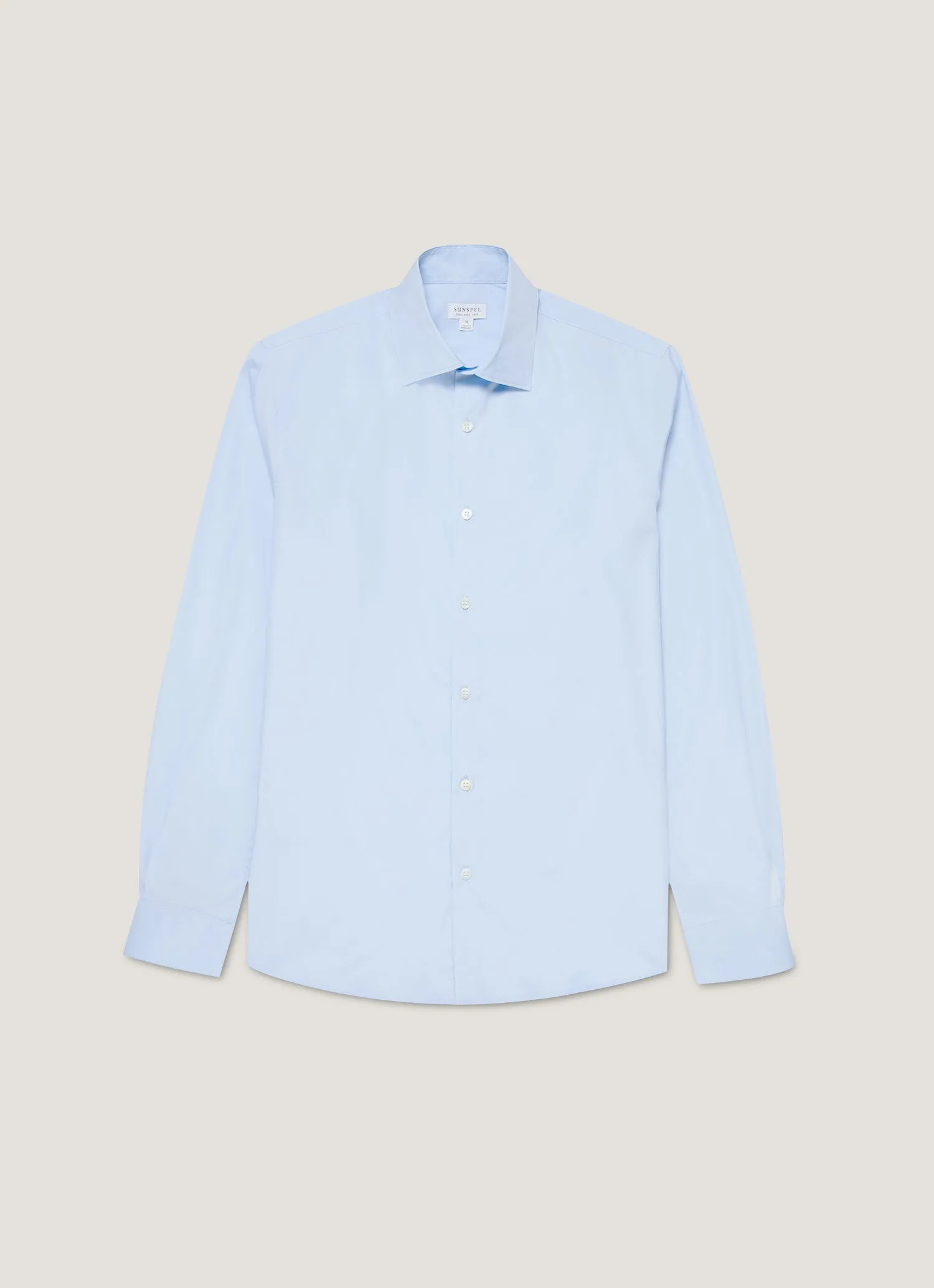 Men's Smart Poplin Shirt in Light Blue sold by Sunspel