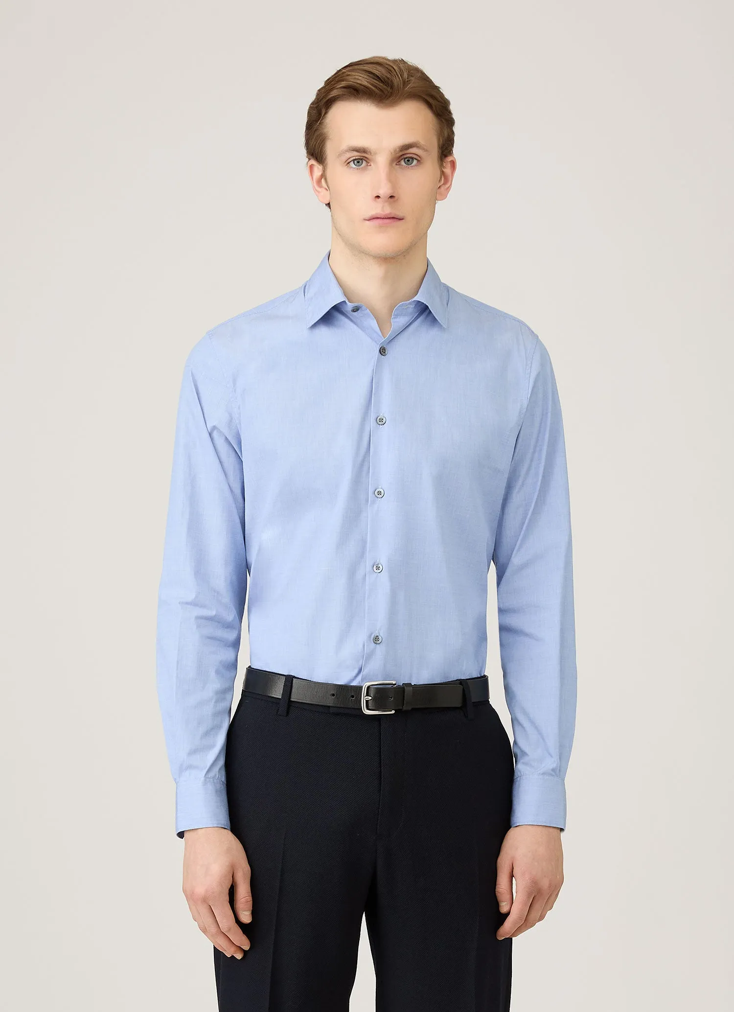 Men's Cotton Stretch Shirt in Dark Blue sold by Sunspel product image thumbnail 2