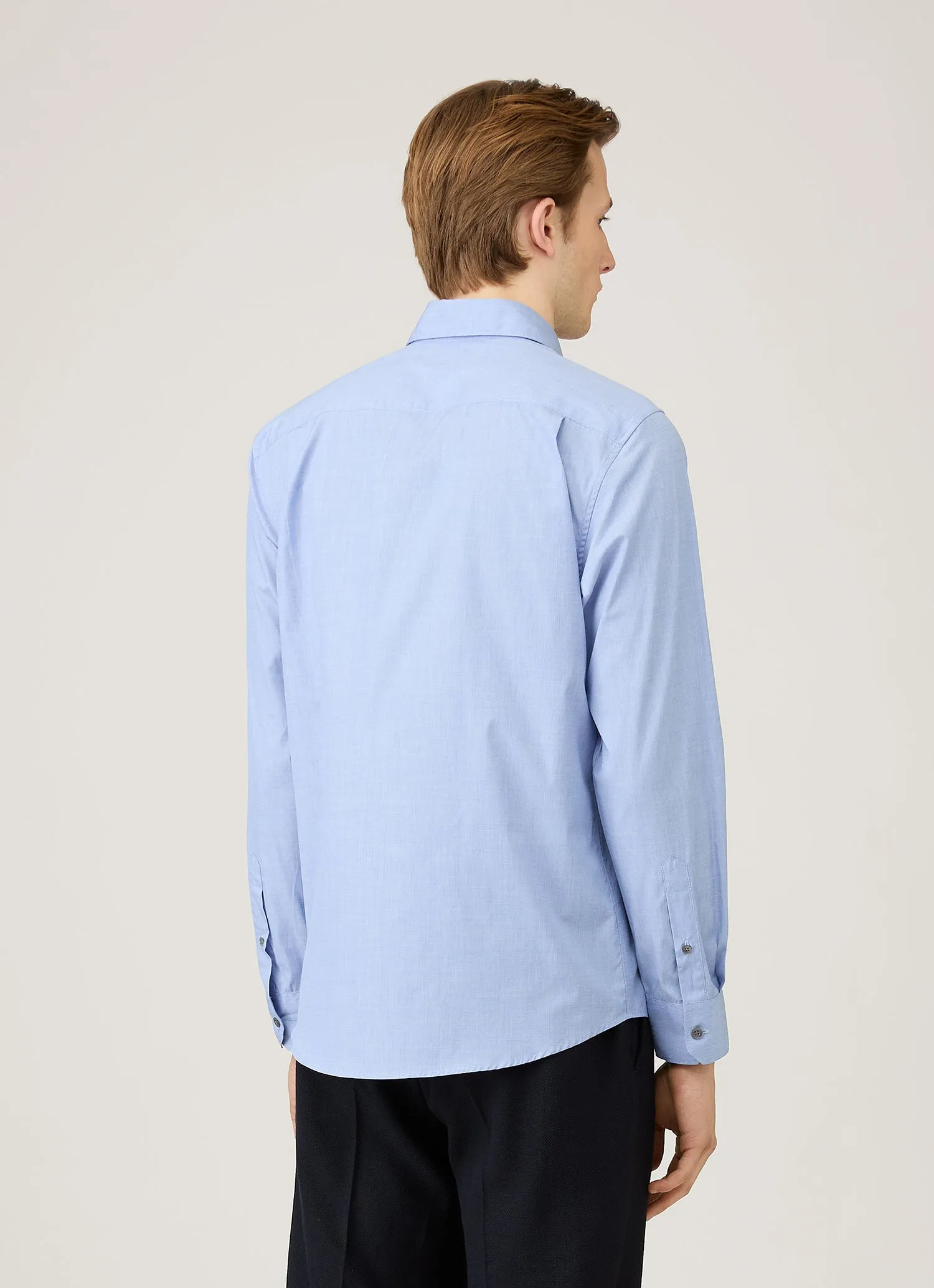 Men's Cotton Stretch Shirt in Dark Blue sold by Sunspel product image thumbnail 5