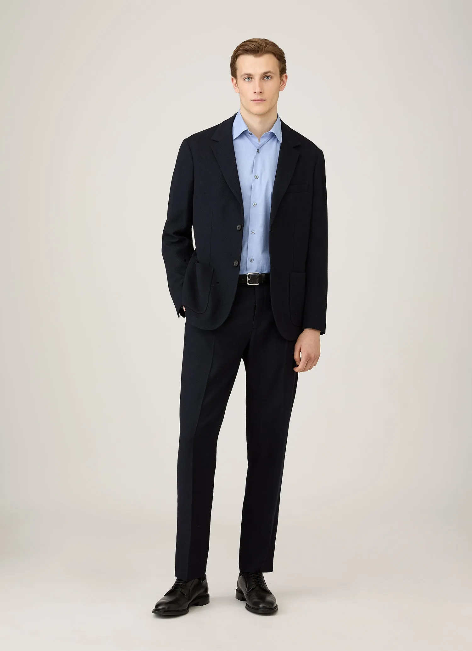 Men's Cotton Stretch Shirt in Dark Blue sold by Sunspel product image thumbnail 3