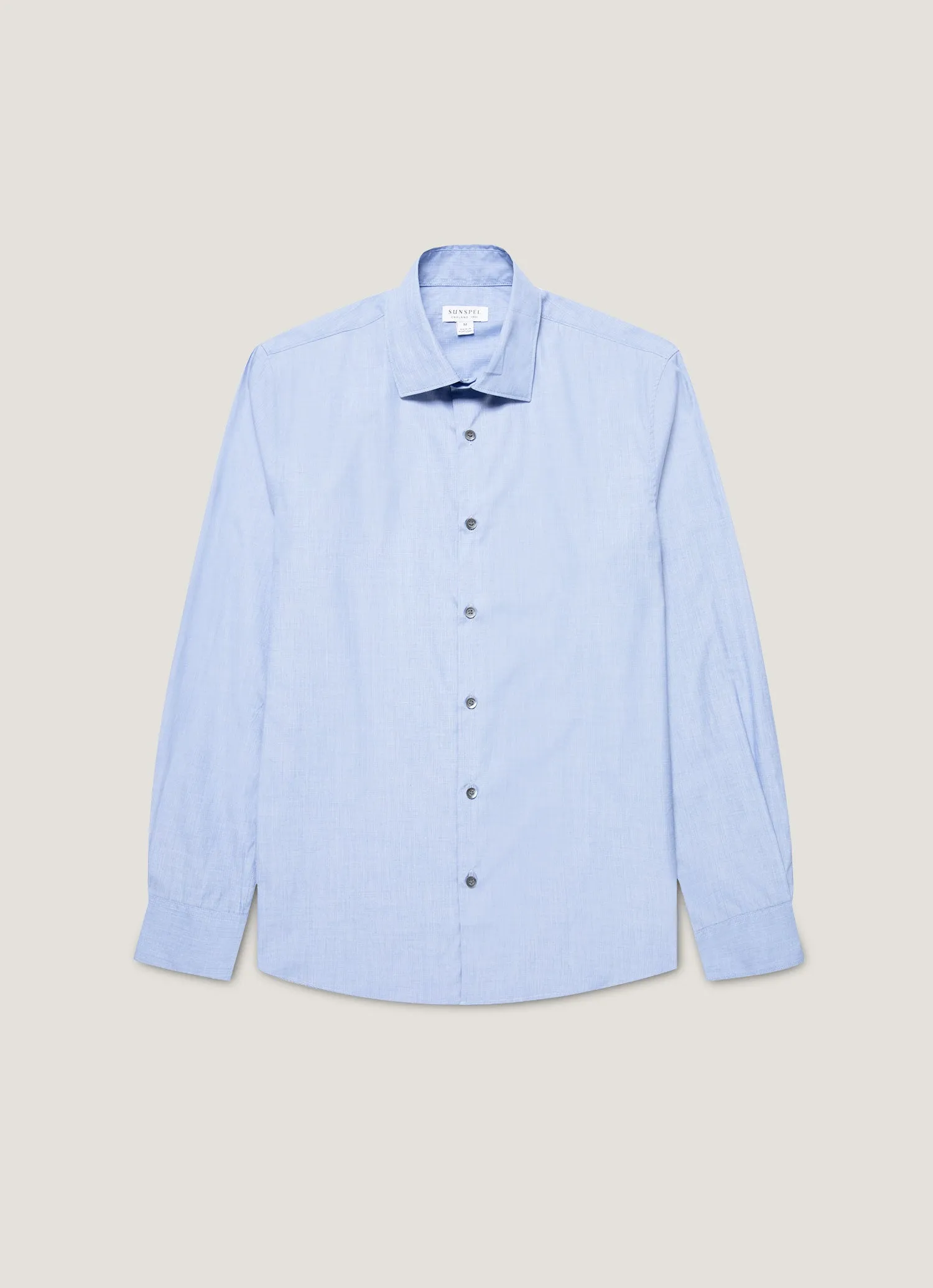 Men's Cotton Stretch Shirt in Dark Blue sold by Sunspel