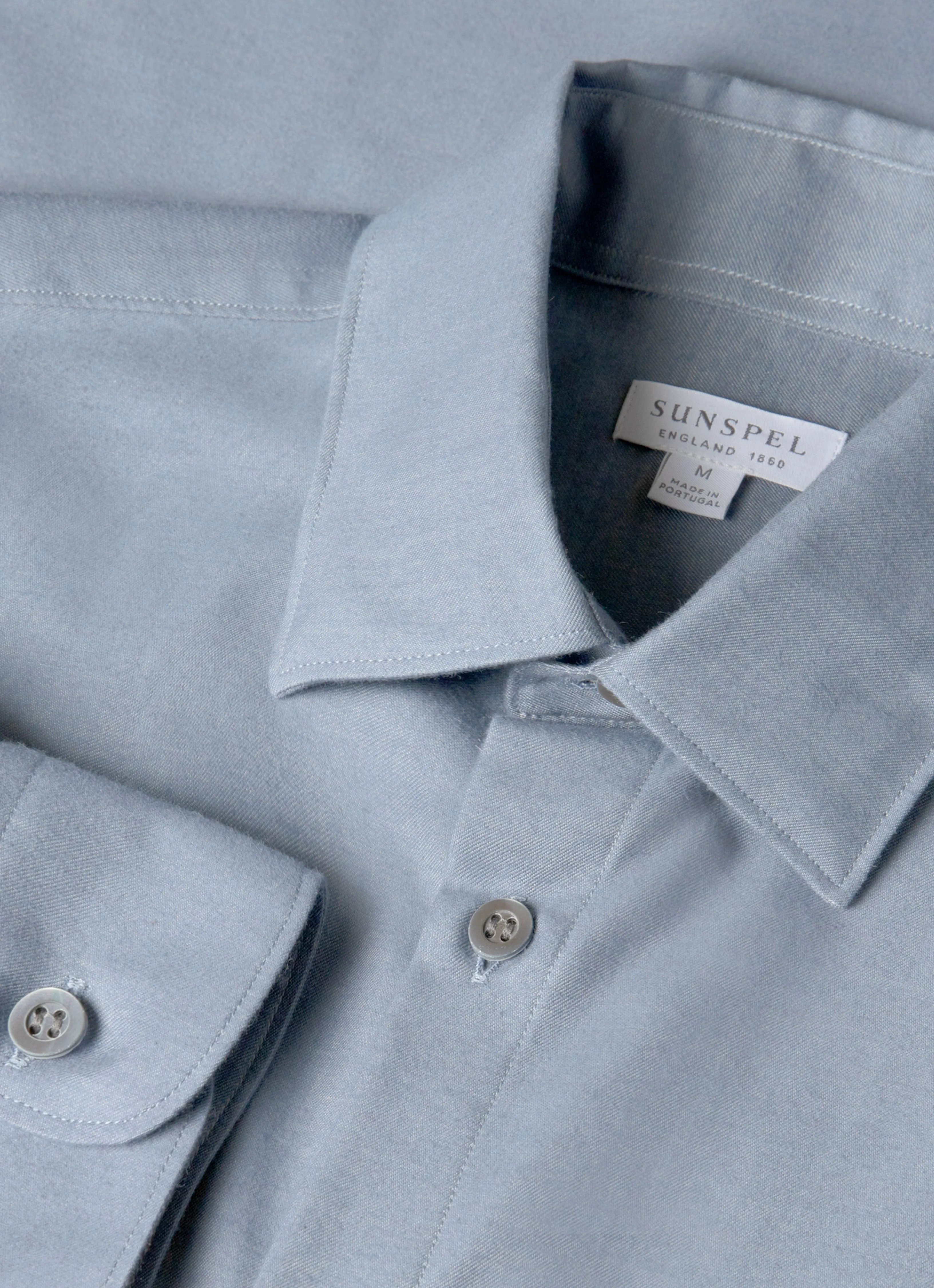 Men's Cotton Cashmere Shirt in Dark Blue sold by Sunspel product image thumbnail 4