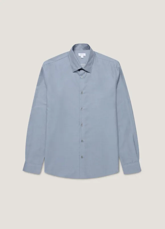 Men's Cotton Cashmere Shirt in Dark Blue sold by Sunspel