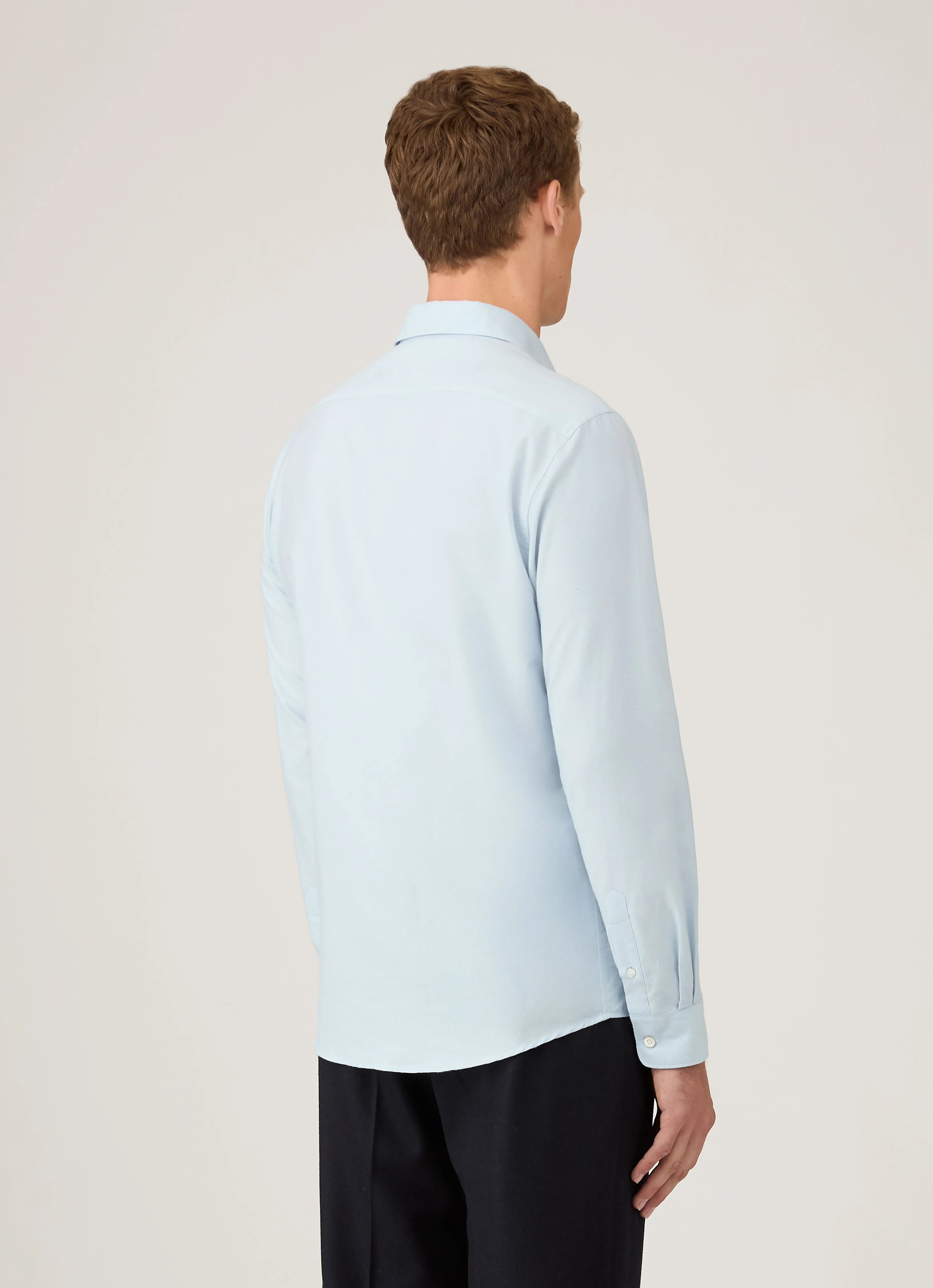 Men's Cotton Cashmere Shirt in Light Blue sold by Sunspel product image thumbnail 5