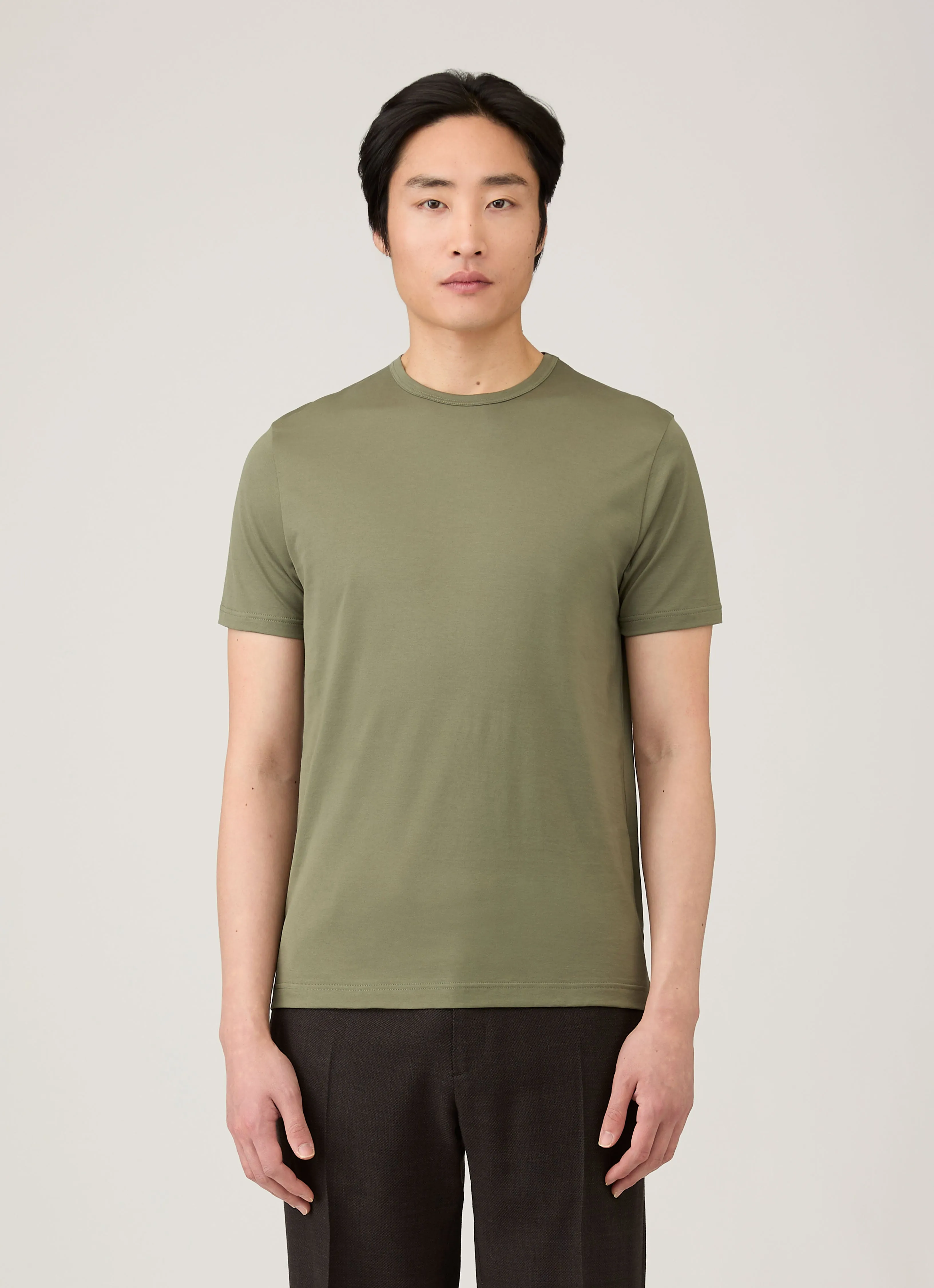 Men's Classic T-shirt in Sea Moss sold by Sunspel product image thumbnail 2