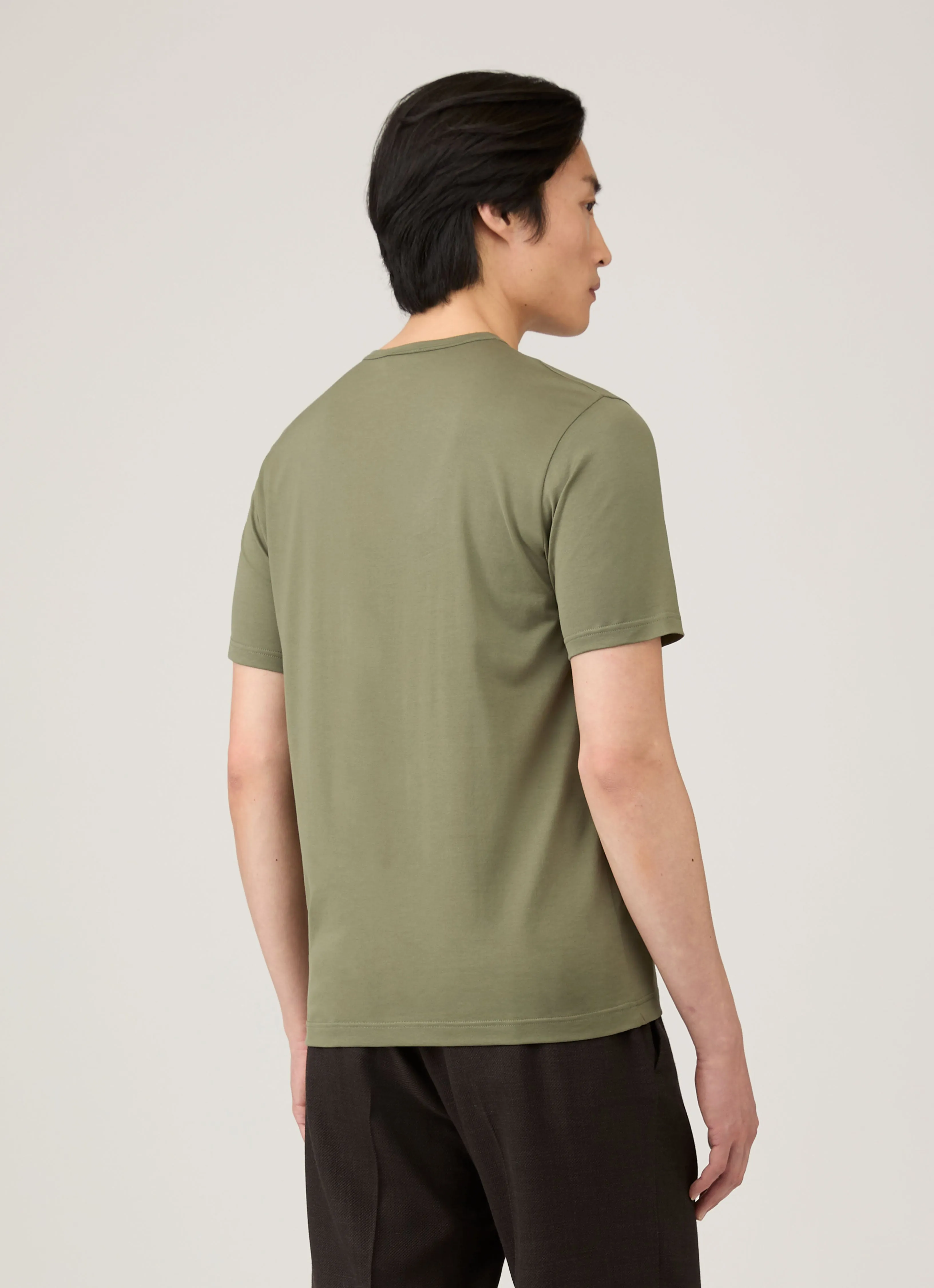 Men's Classic T-shirt in Sea Moss sold by Sunspel product image thumbnail 5