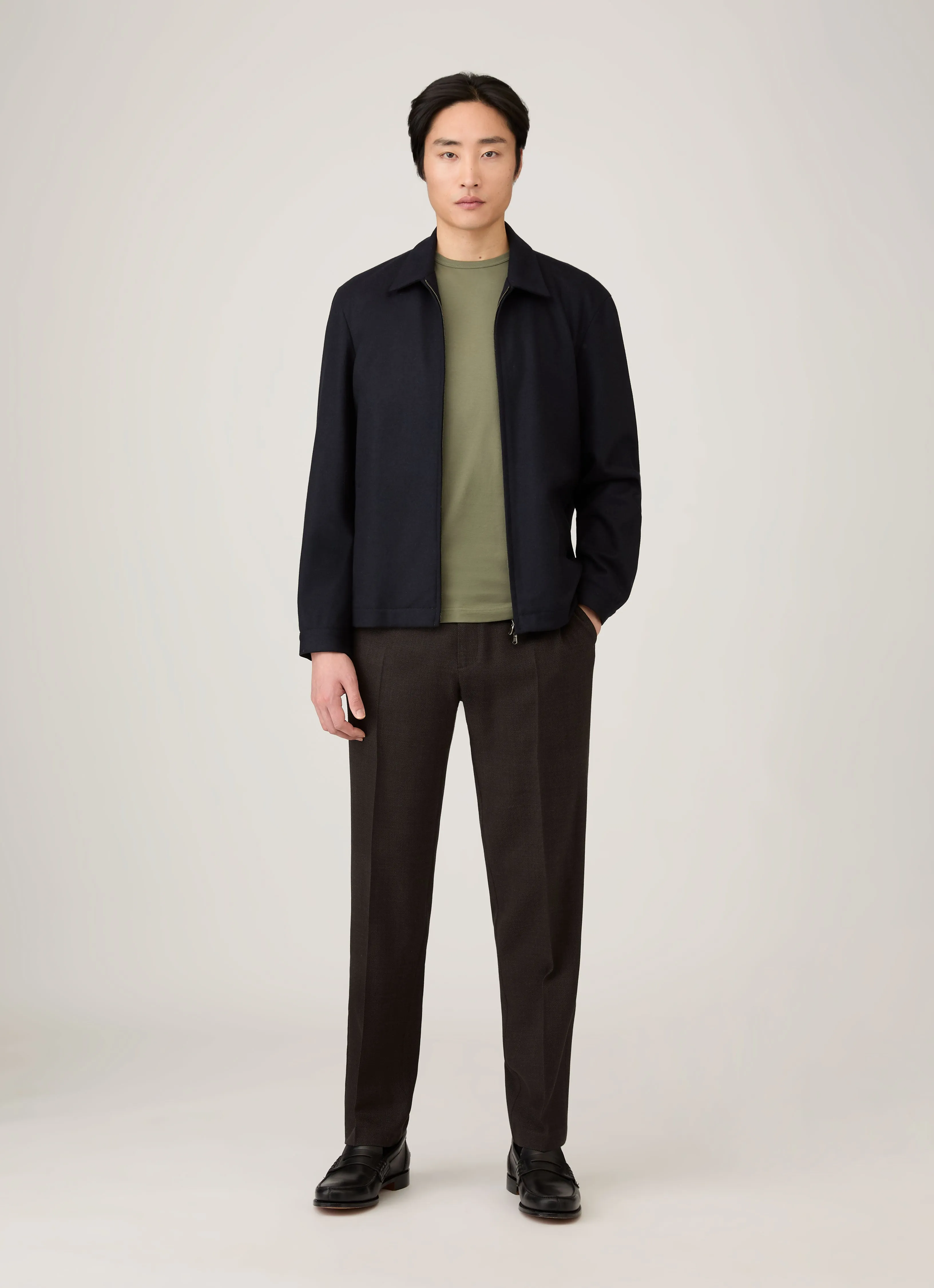 Men's Classic T-shirt in Sea Moss sold by Sunspel product image thumbnail 3