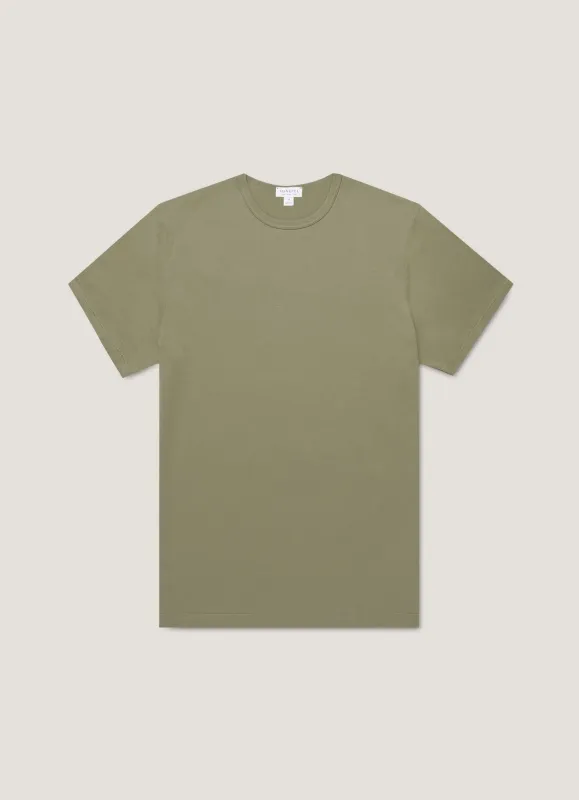 Men's Classic T-shirt in Sea Moss sold by Sunspel