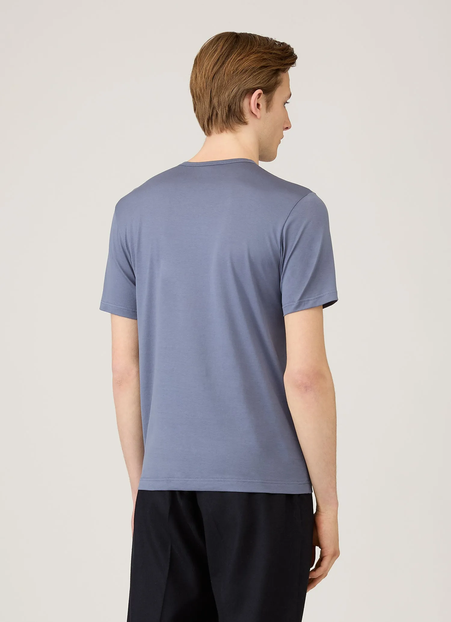 Men's Classic T-shirt in Selvedge Blue sold by Sunspel product image thumbnail 5