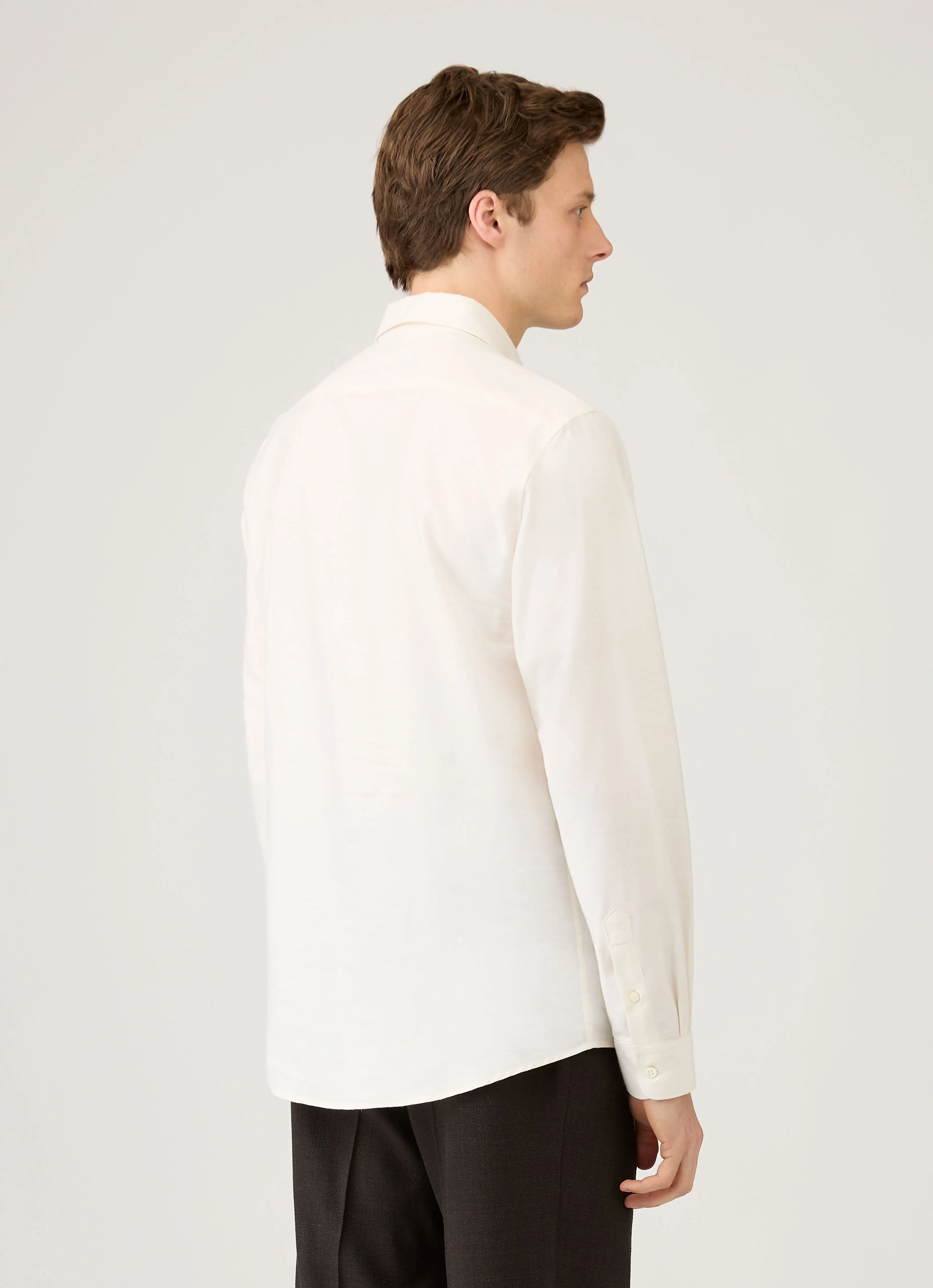 Men's Cotton Cashmere Shirt in Warm White sold by Sunspel product image thumbnail 5