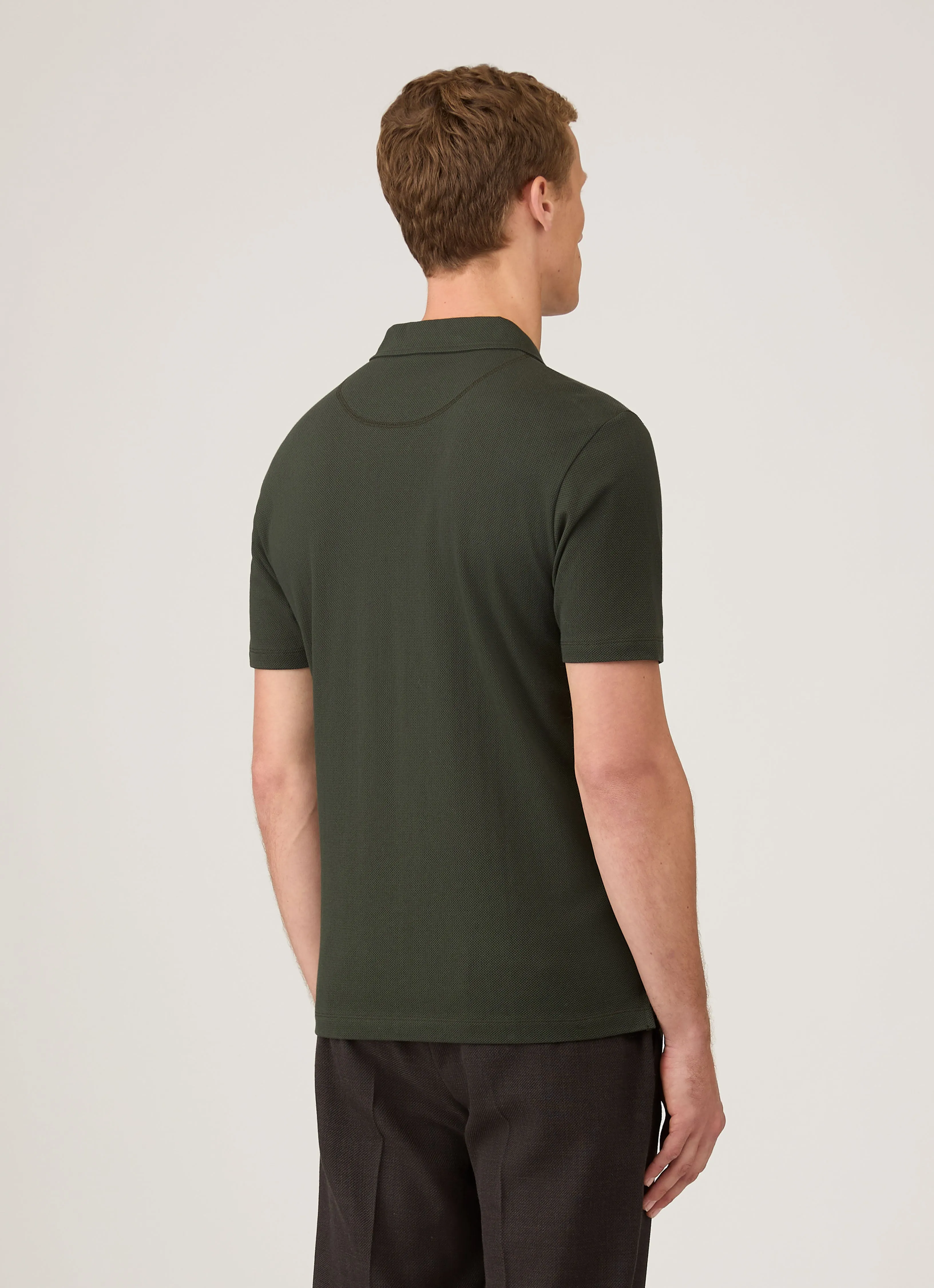 Men's Regular Fit Riviera Polo Shirt in Dark Green sold by Sunspel product image thumbnail 5