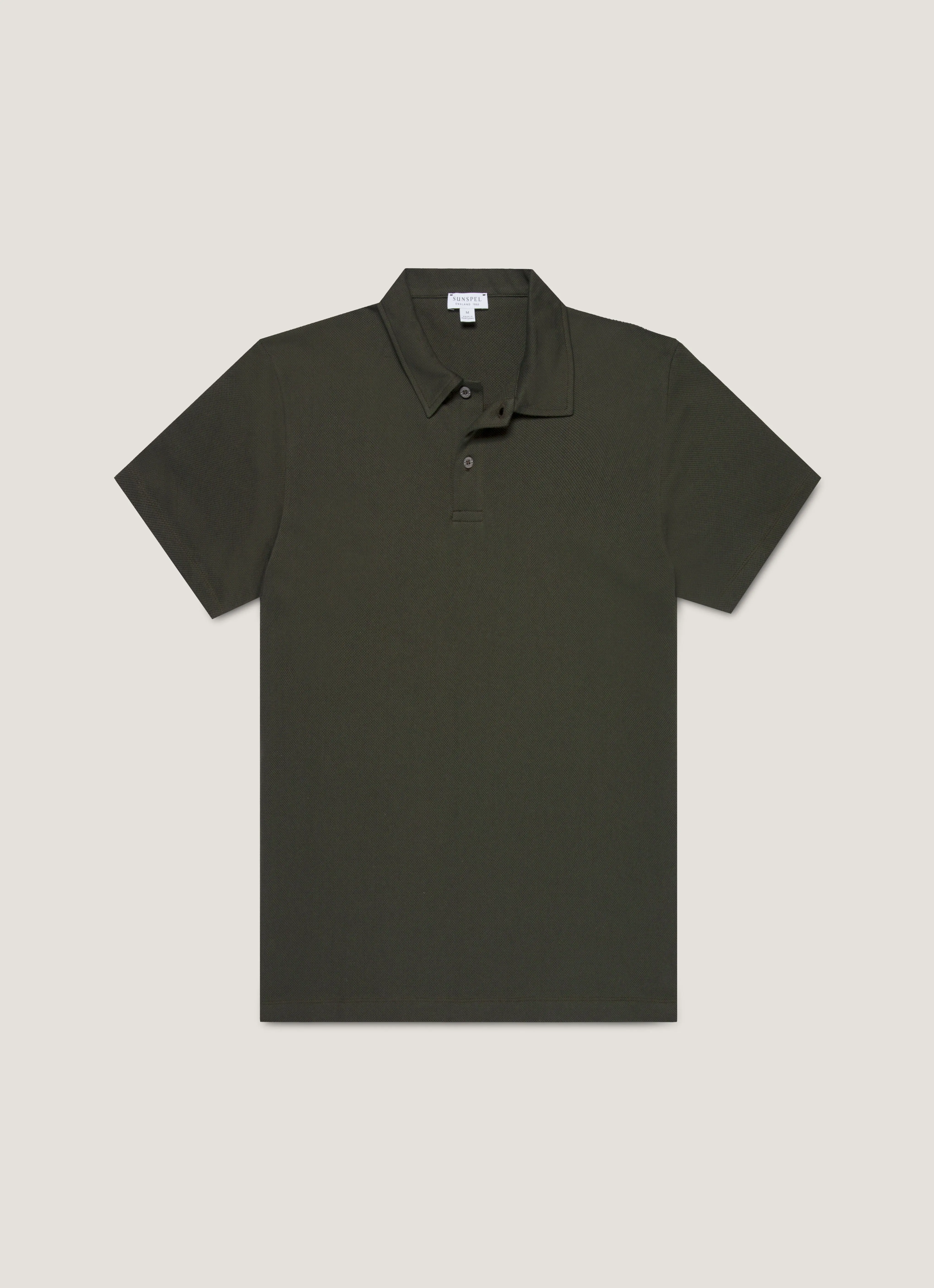 Men's Regular Fit Riviera Polo Shirt in Dark Green sold by Sunspel