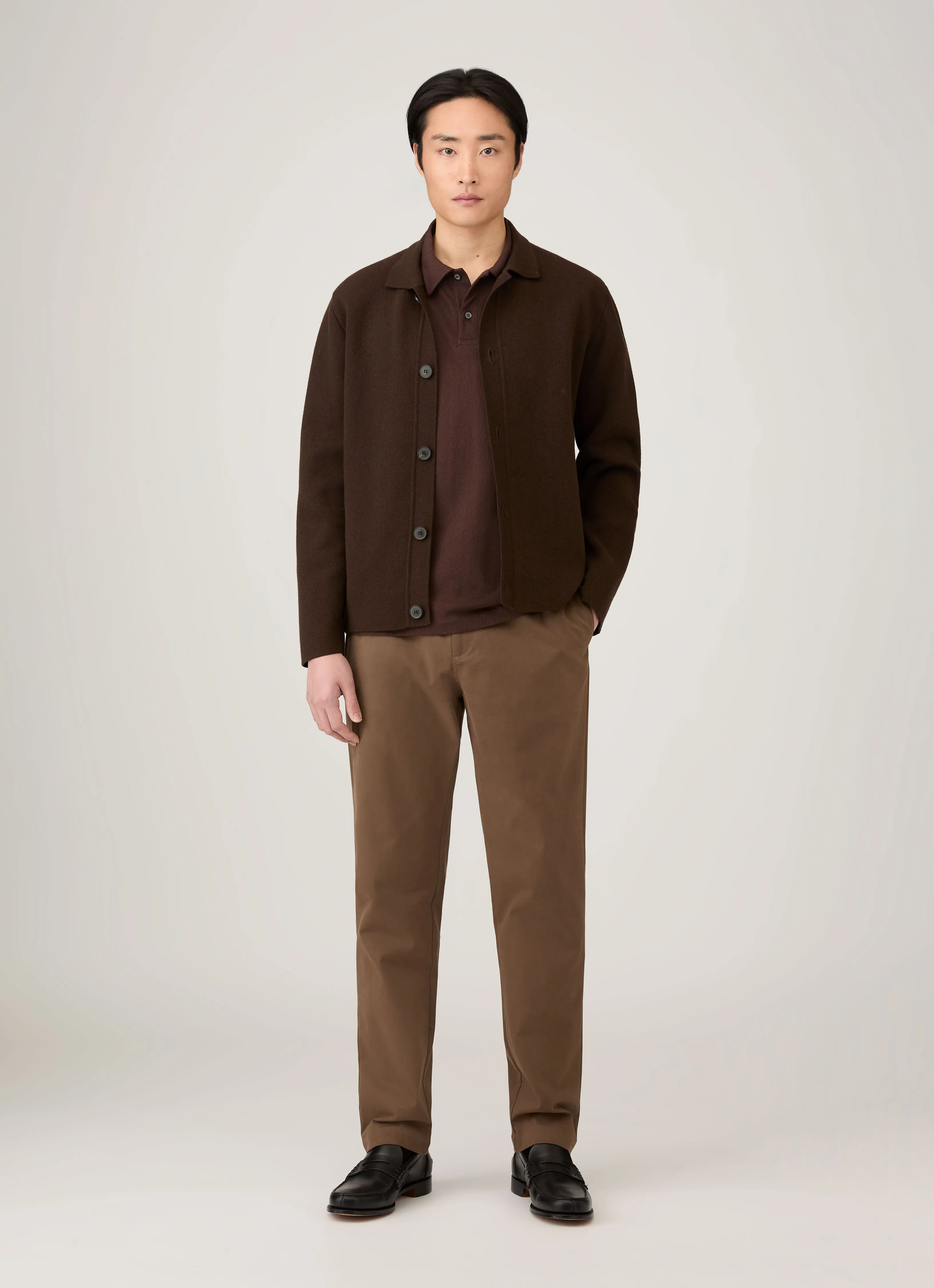 Men's Regular Fit Riviera Polo Shirt in Bakelite sold by Sunspel product image thumbnail 3