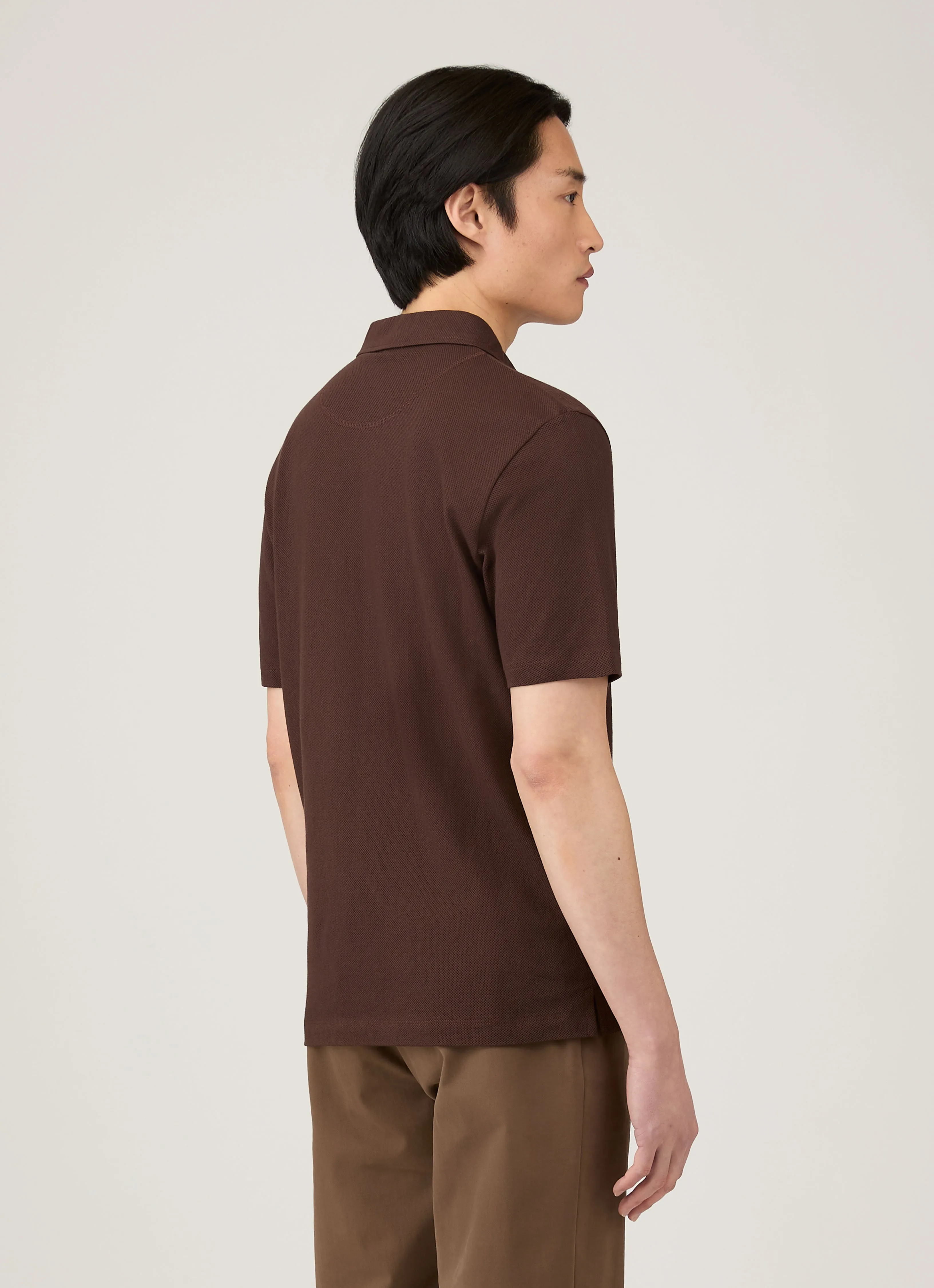 Men's Regular Fit Riviera Polo Shirt in Bakelite sold by Sunspel product image thumbnail 5