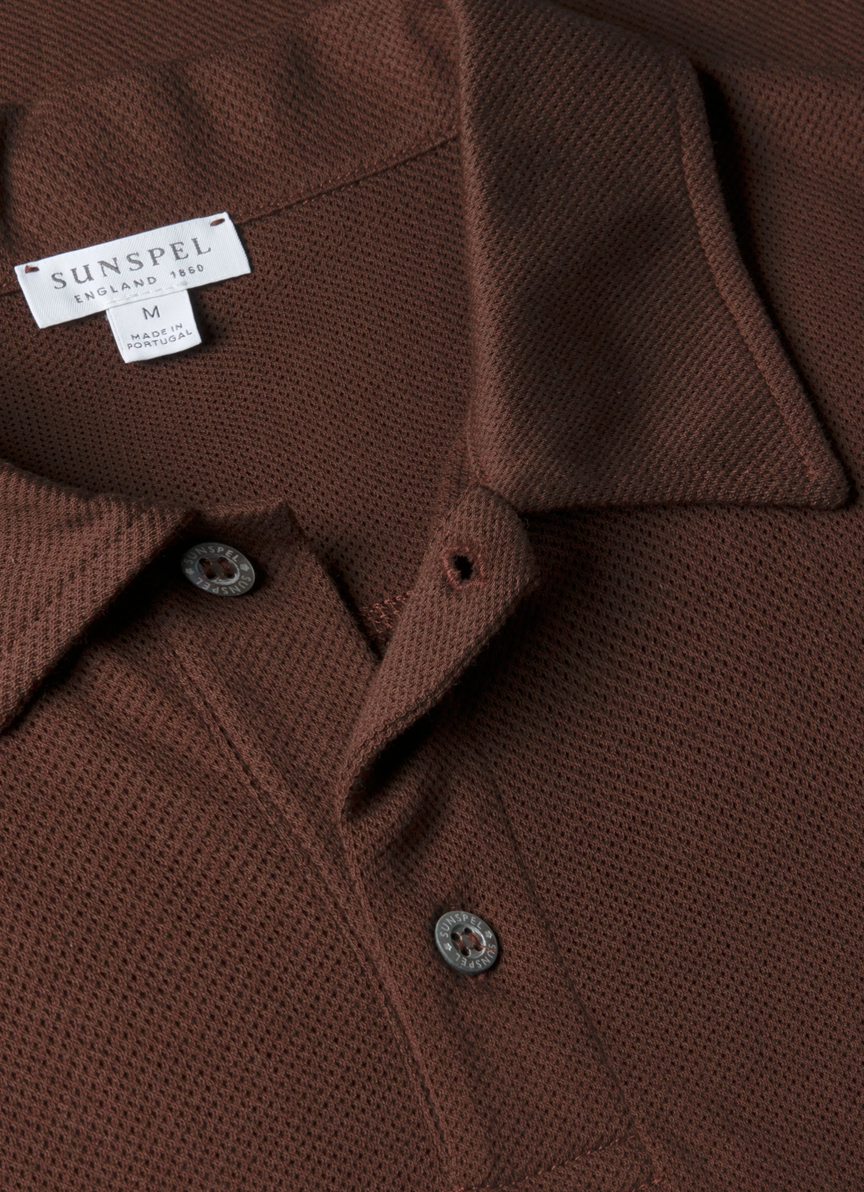 Men's Regular Fit Riviera Polo Shirt in Bakelite sold by Sunspel product image thumbnail 4