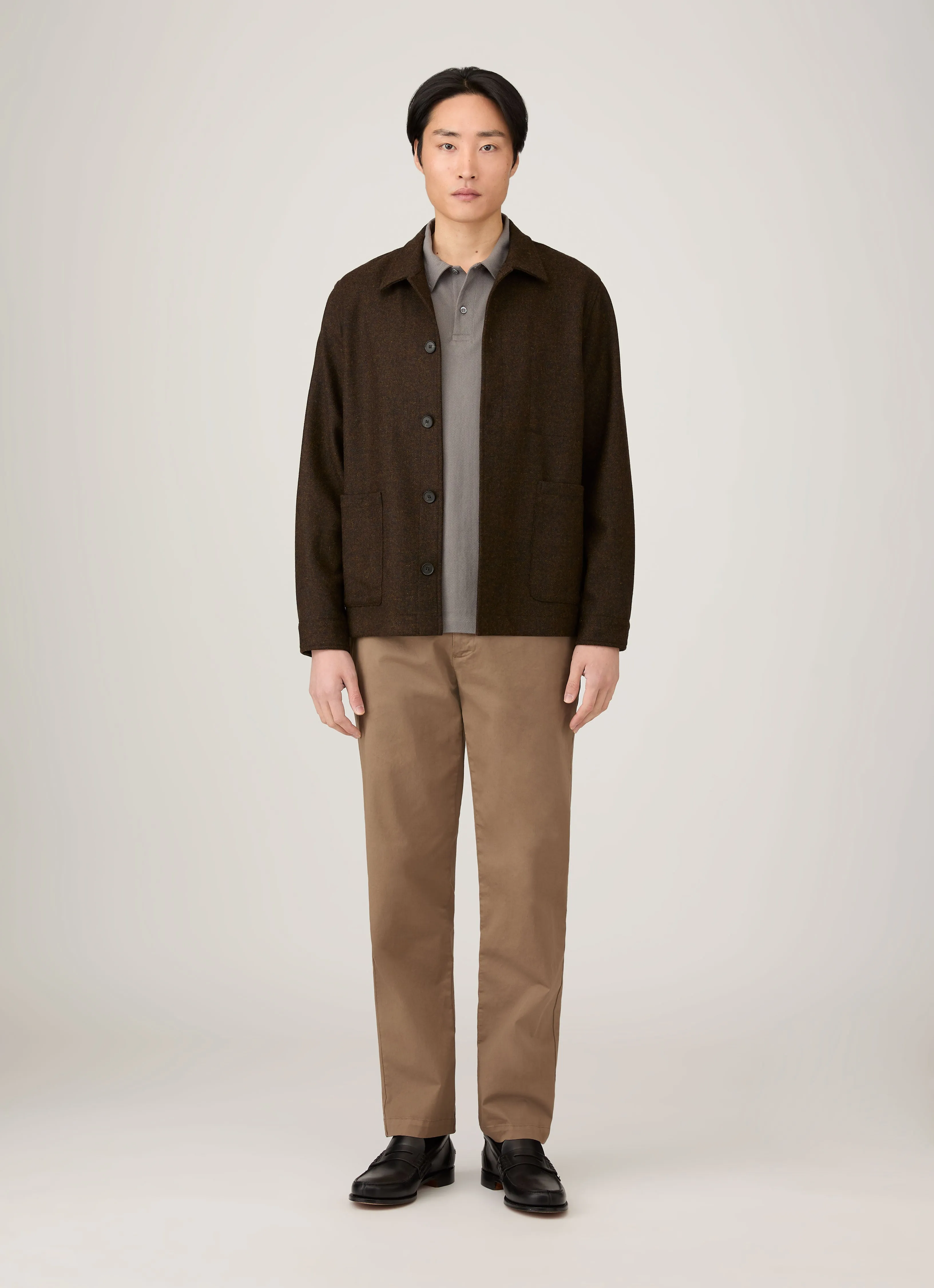 Men's Regular Fit Riviera Polo Shirt in Iron Grey sold by Sunspel product image thumbnail 3