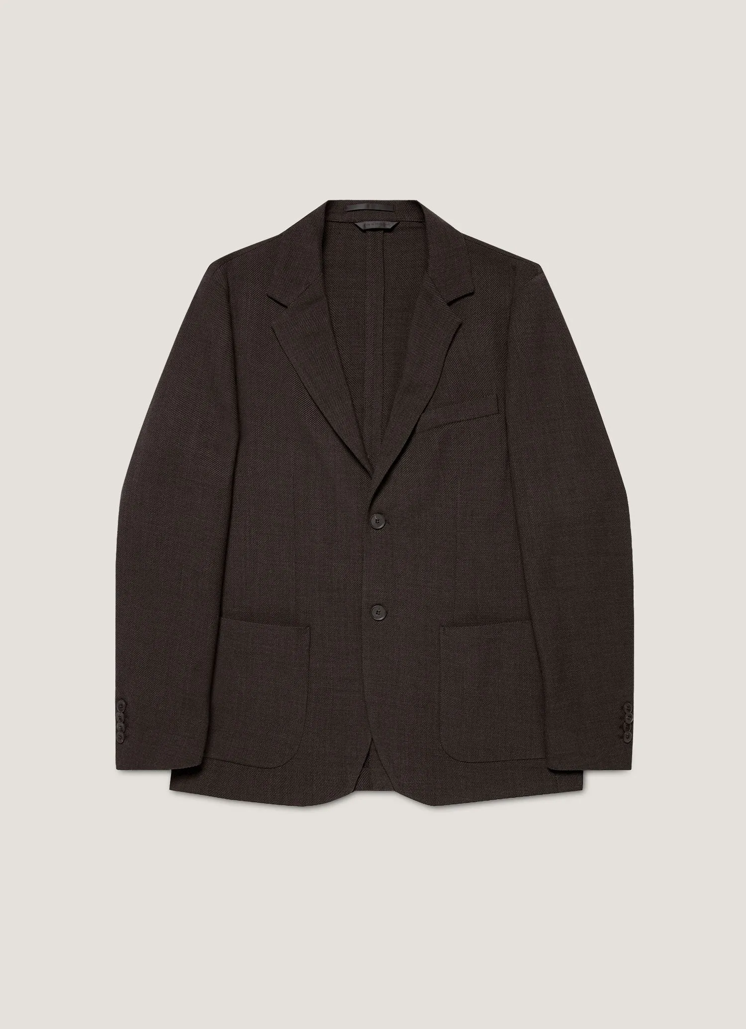 Men's Textured Wool Two-Piece Suit in Truffle sold by Sunspel product image thumbnail 3