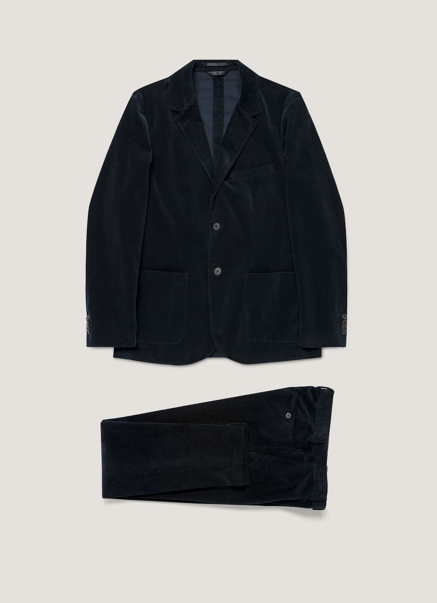 Men's Corduroy Two-Piece Suit in Navy sold by Sunspel