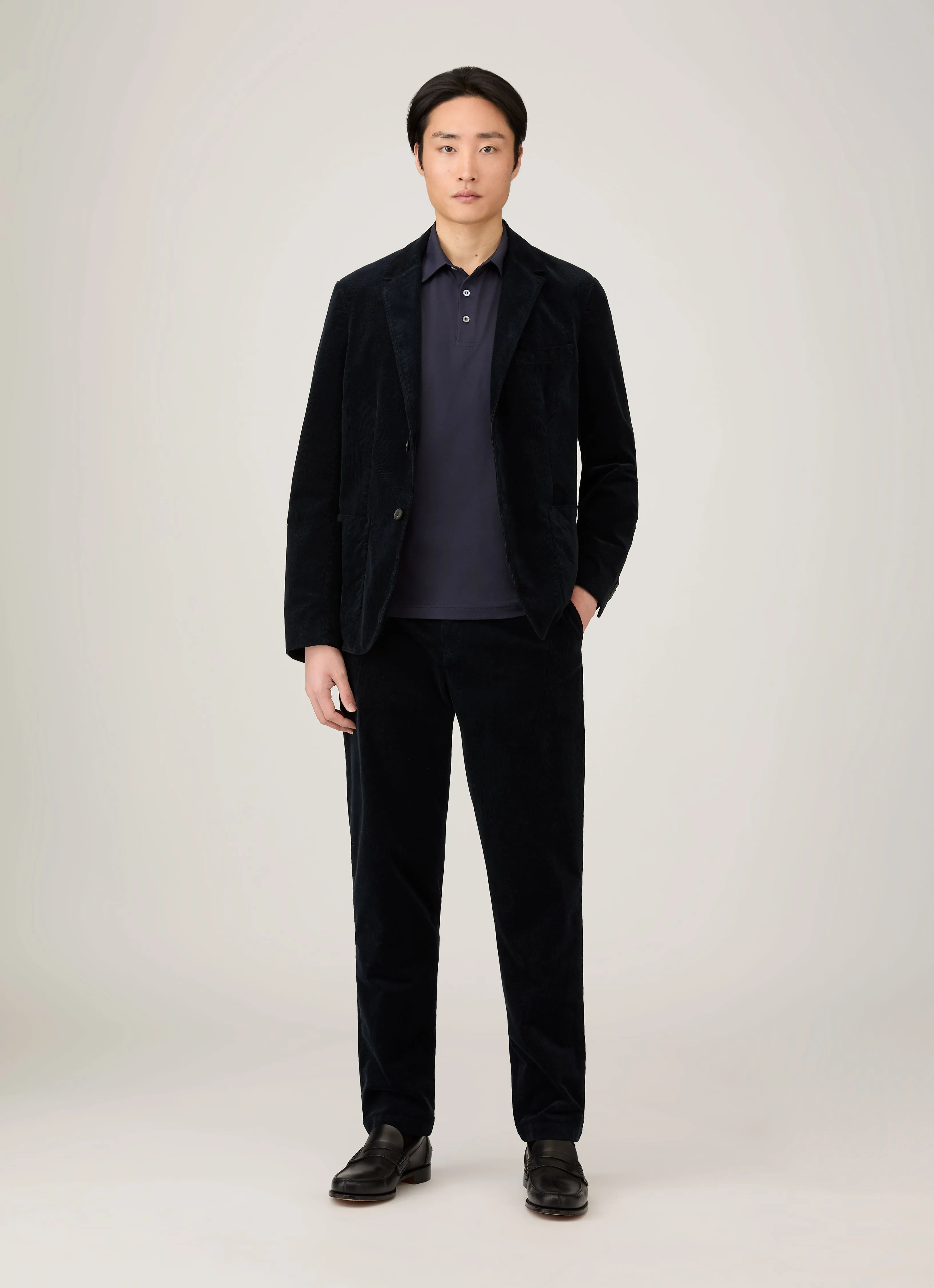 Men's Corduroy Two-Piece Suit in Navy sold by Sunspel product image thumbnail 2