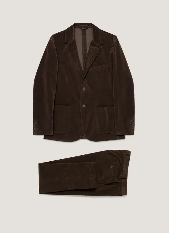 Men's Corduroy Two-Piece Suit in Coffee sold by Sunspel