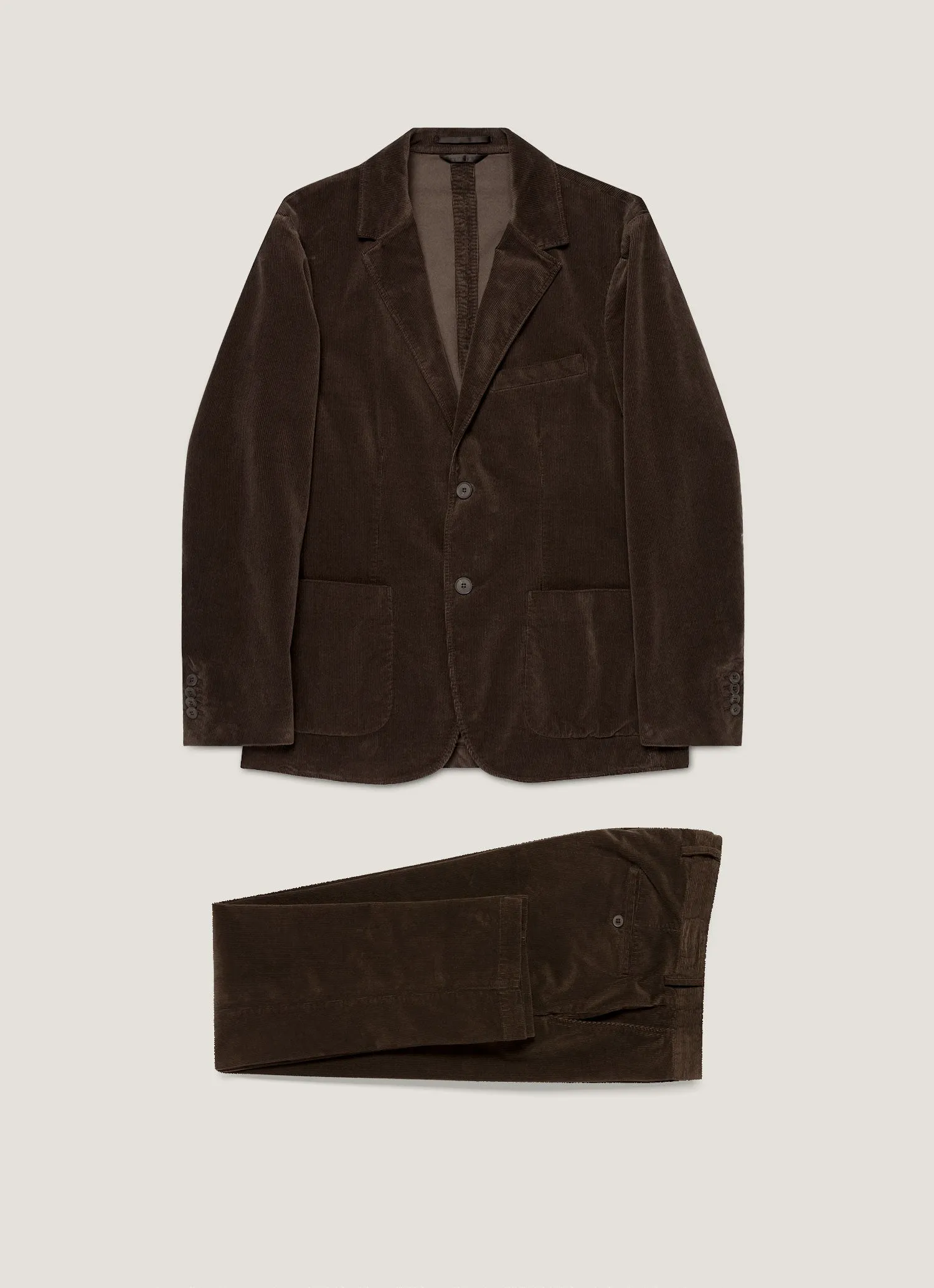 Men's Corduroy Two-Piece Suit in Coffee sold by Sunspel