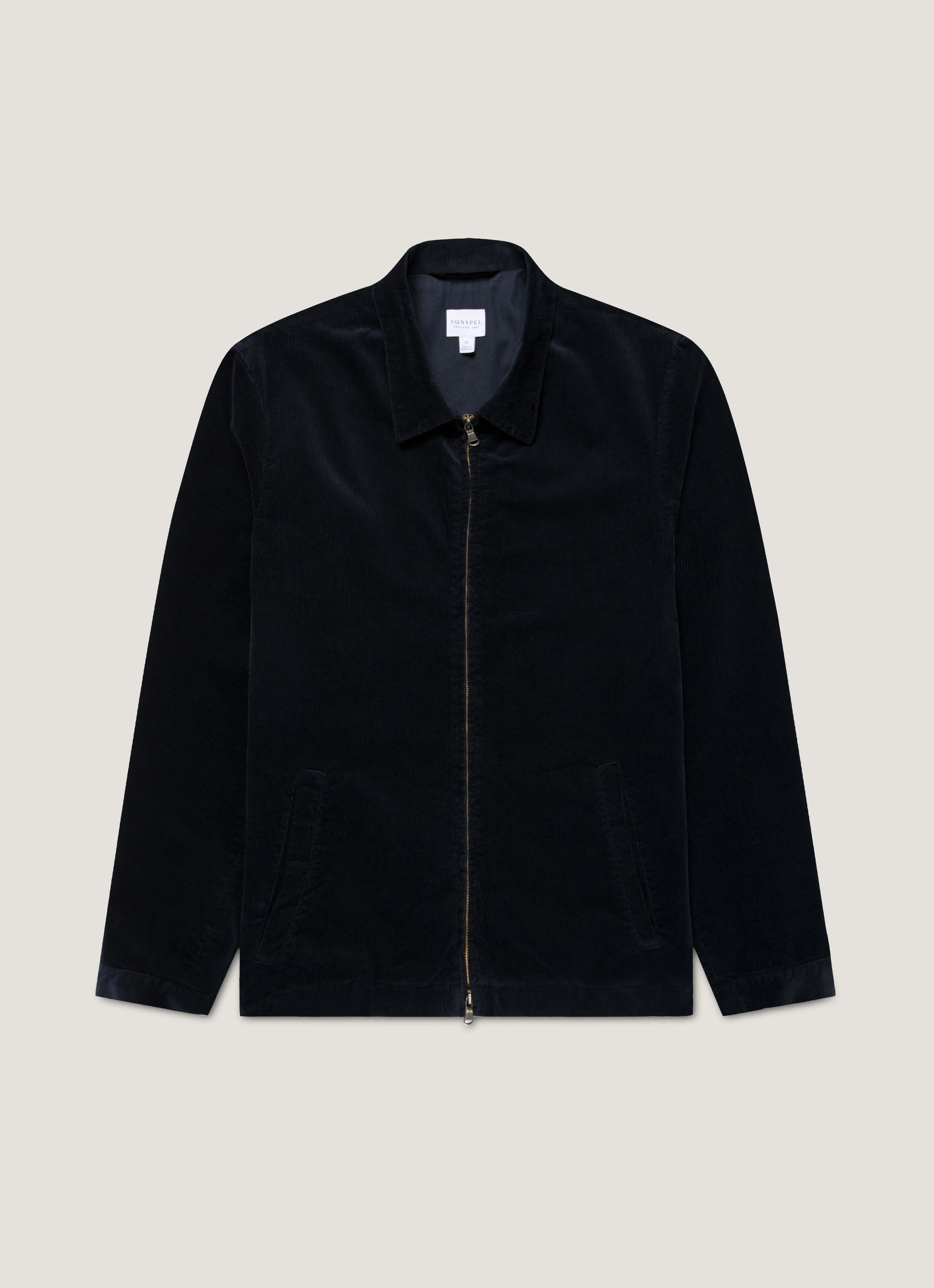 Men's Corduroy Harrington Jacket in Navy sold by Sunspel