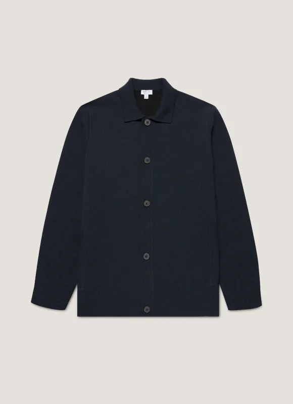 Men's Double Faced Jacket in Navy sold by Sunspel