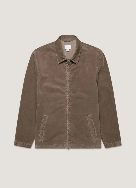 Men's Corduroy Harrington Jacket in Bark sold by Sunspel