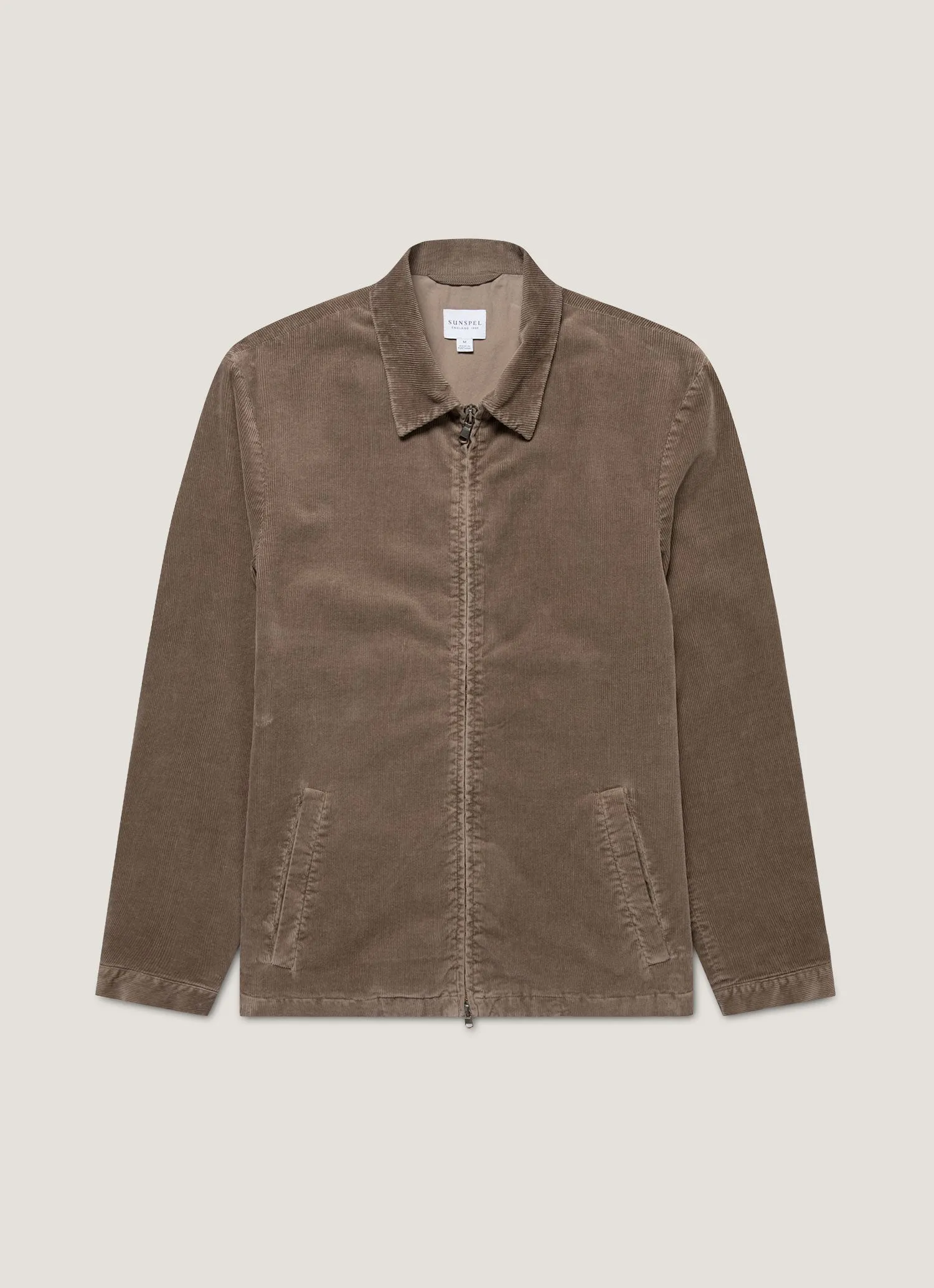 Men's Corduroy Harrington Jacket in Bark sold by Sunspel