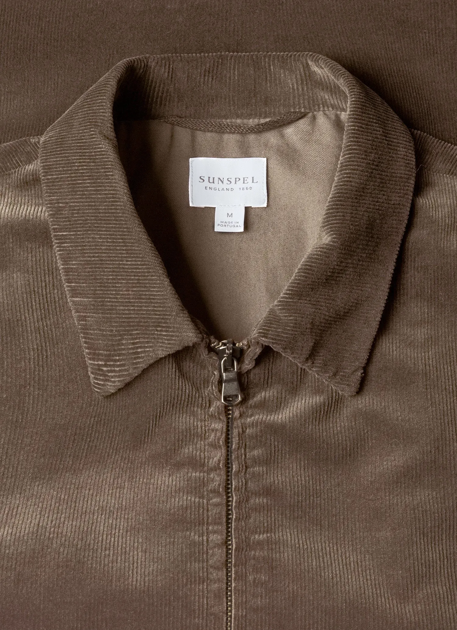Men's Corduroy Harrington Jacket in Bark sold by Sunspel product image thumbnail 4
