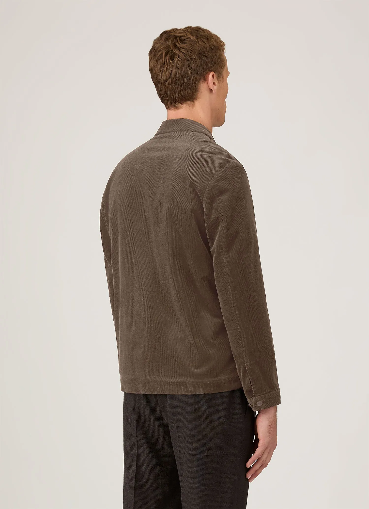 Men's Corduroy Harrington Jacket in Bark sold by Sunspel product image thumbnail 5