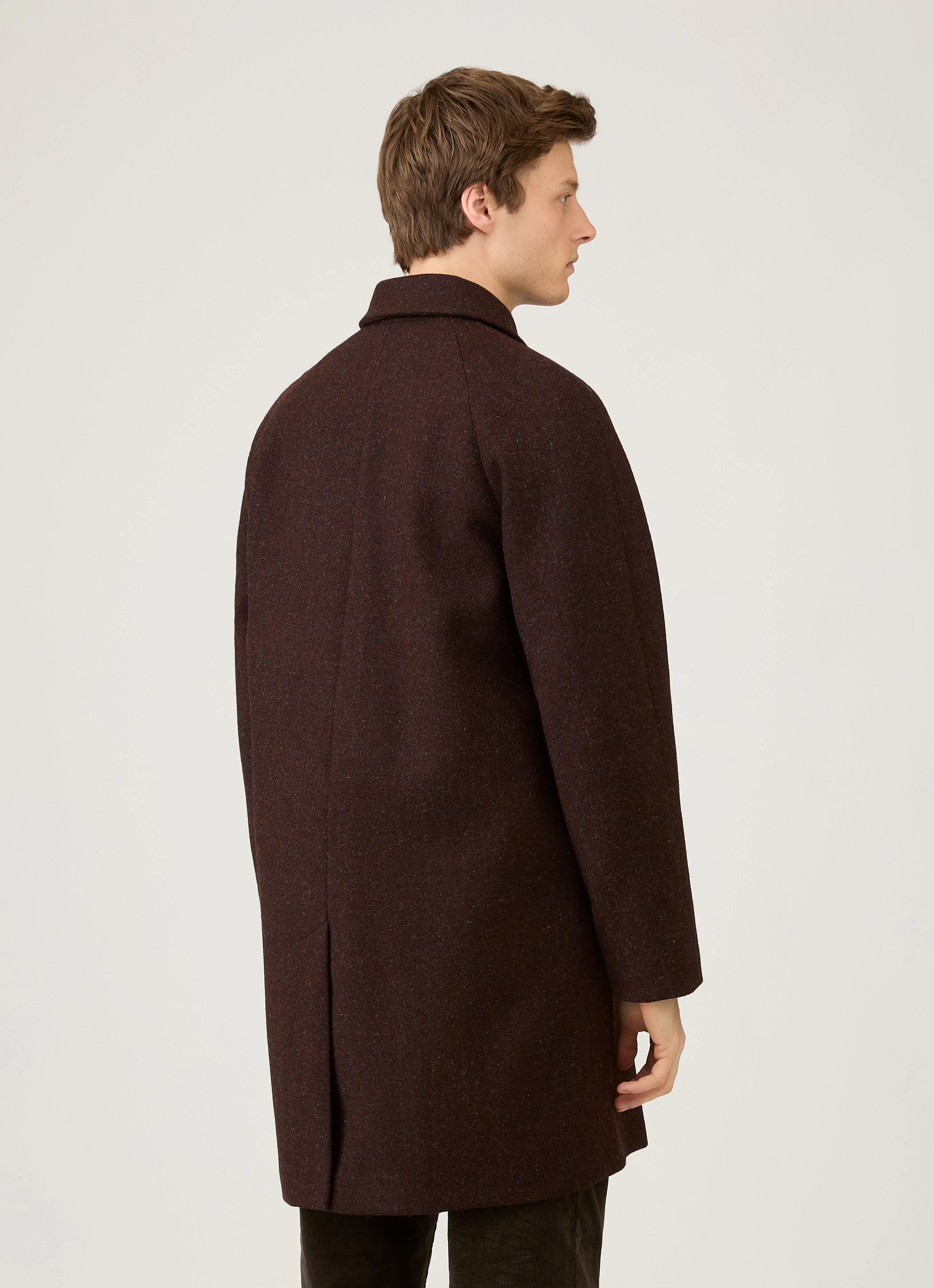 Men's Harris Tweed Car Coat in Truffle sold by Sunspel product image thumbnail 5
