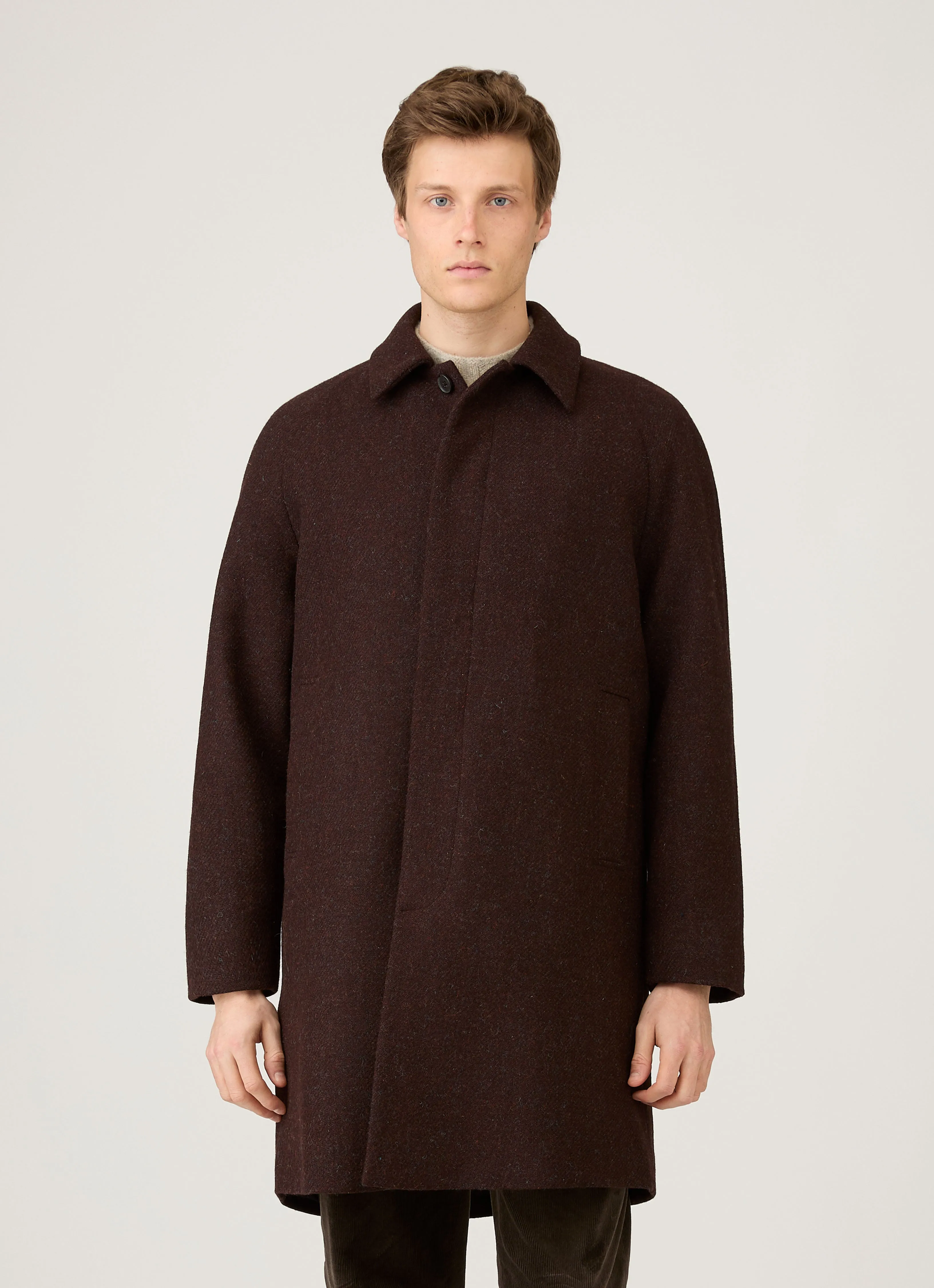 Men's Harris Tweed Car Coat in Truffle sold by Sunspel product image thumbnail 2
