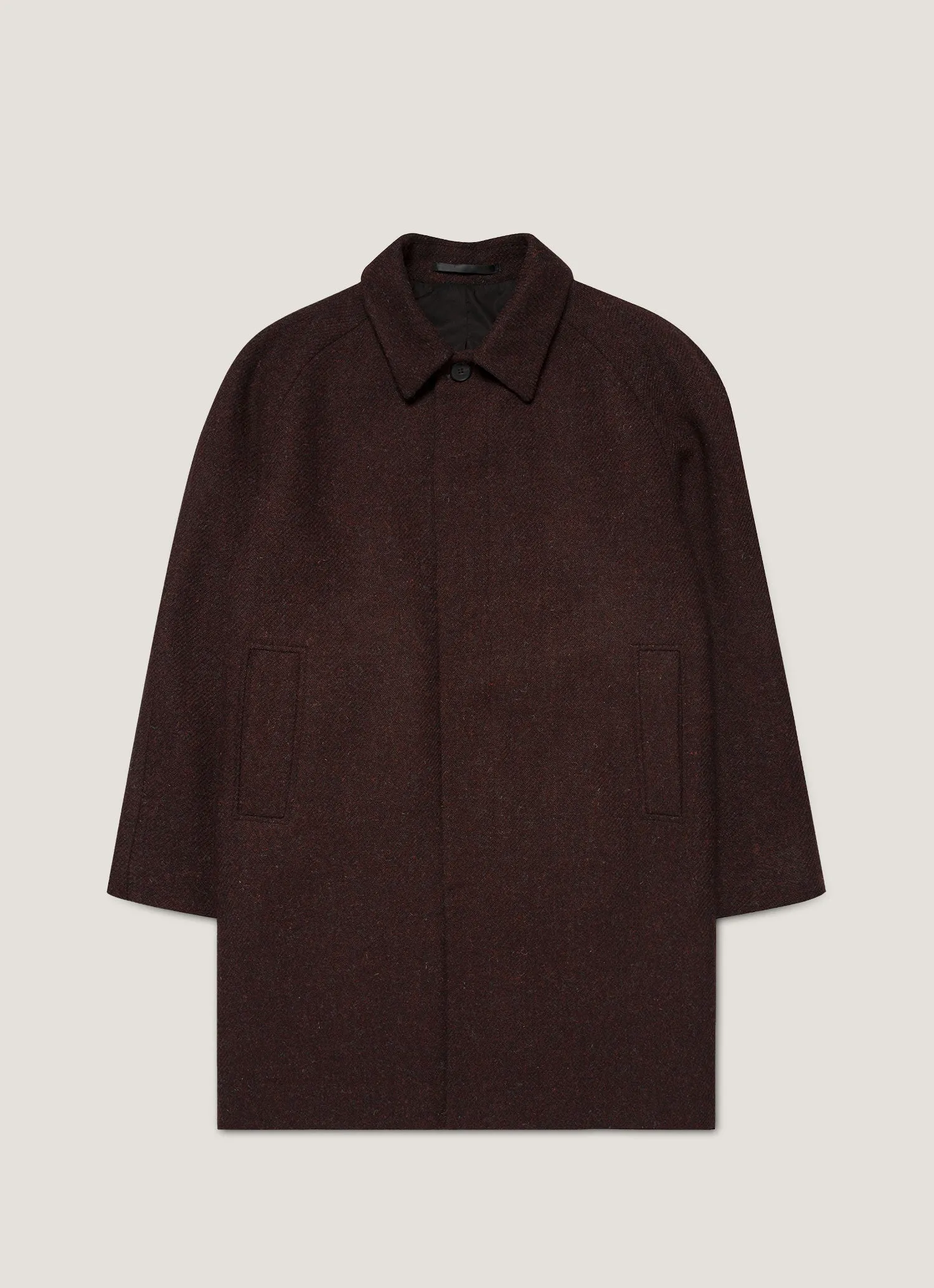 Men's Harris Tweed Car Coat in Truffle sold by Sunspel