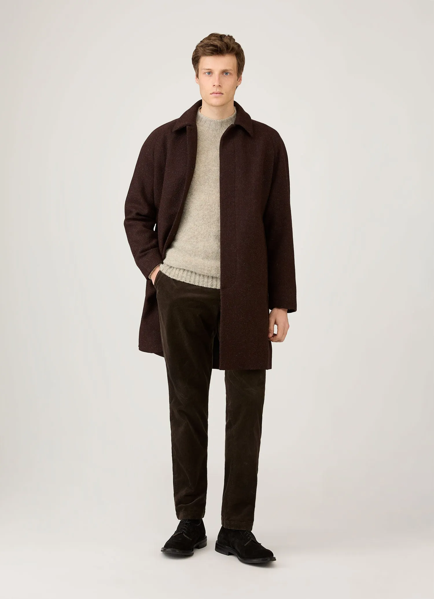 Men's Harris Tweed Car Coat in Truffle sold by Sunspel product image thumbnail 3