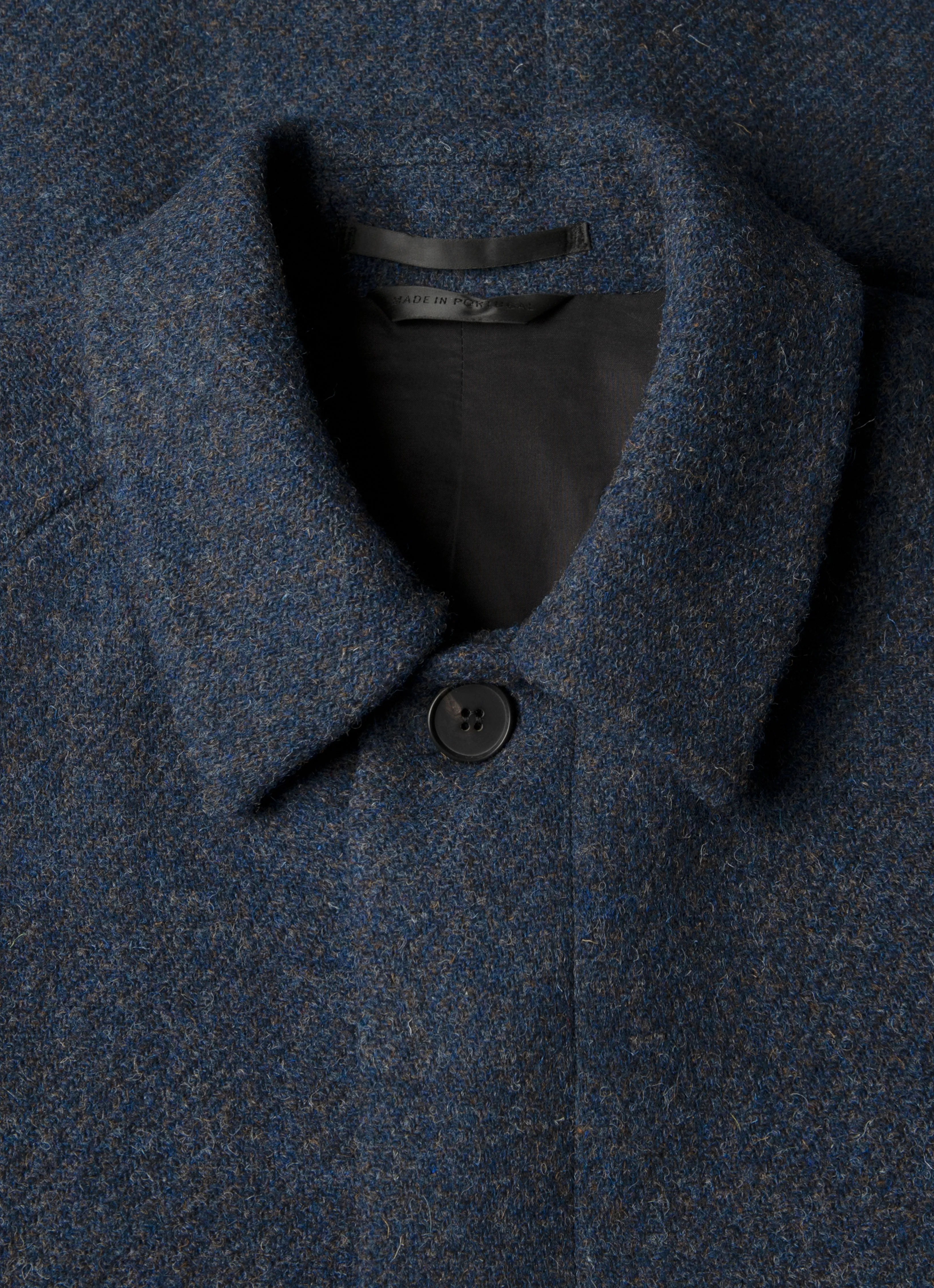 Men's Harris Tweed Car Coat in Selvedge Blue sold by Sunspel product image thumbnail 4
