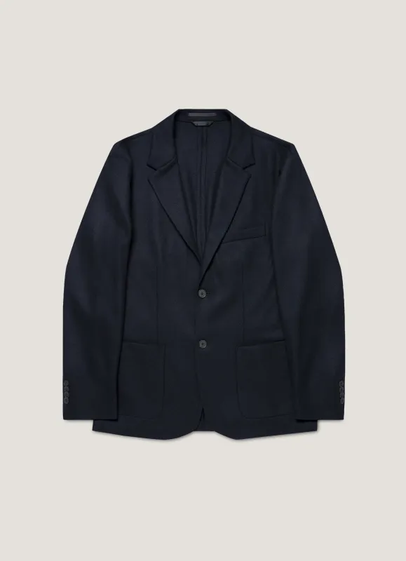 Men's Boiled Wool Blazer in Navy sold by Sunspel