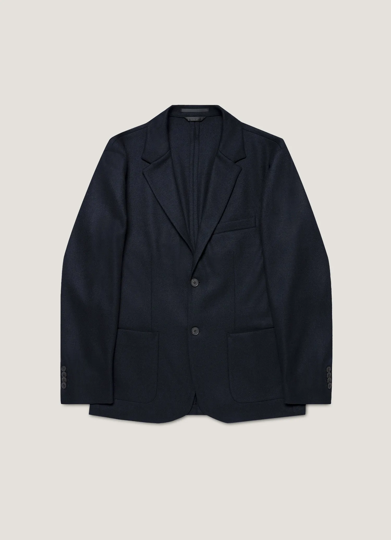 Men's Boiled Wool Blazer in Navy sold by Sunspel