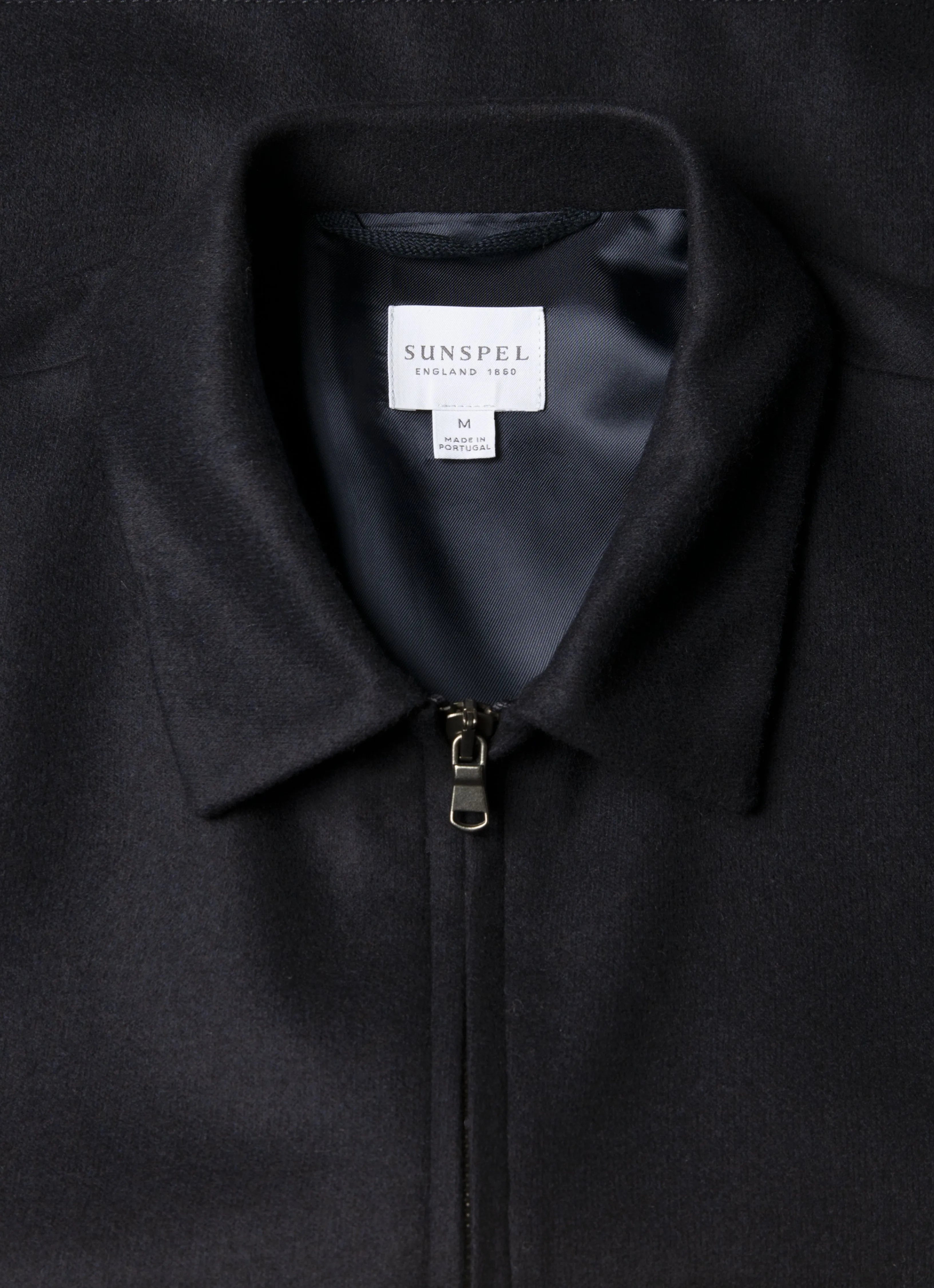 Men's Boiled Wool Harrington Jacket in Navy sold by Sunspel product image thumbnail 4