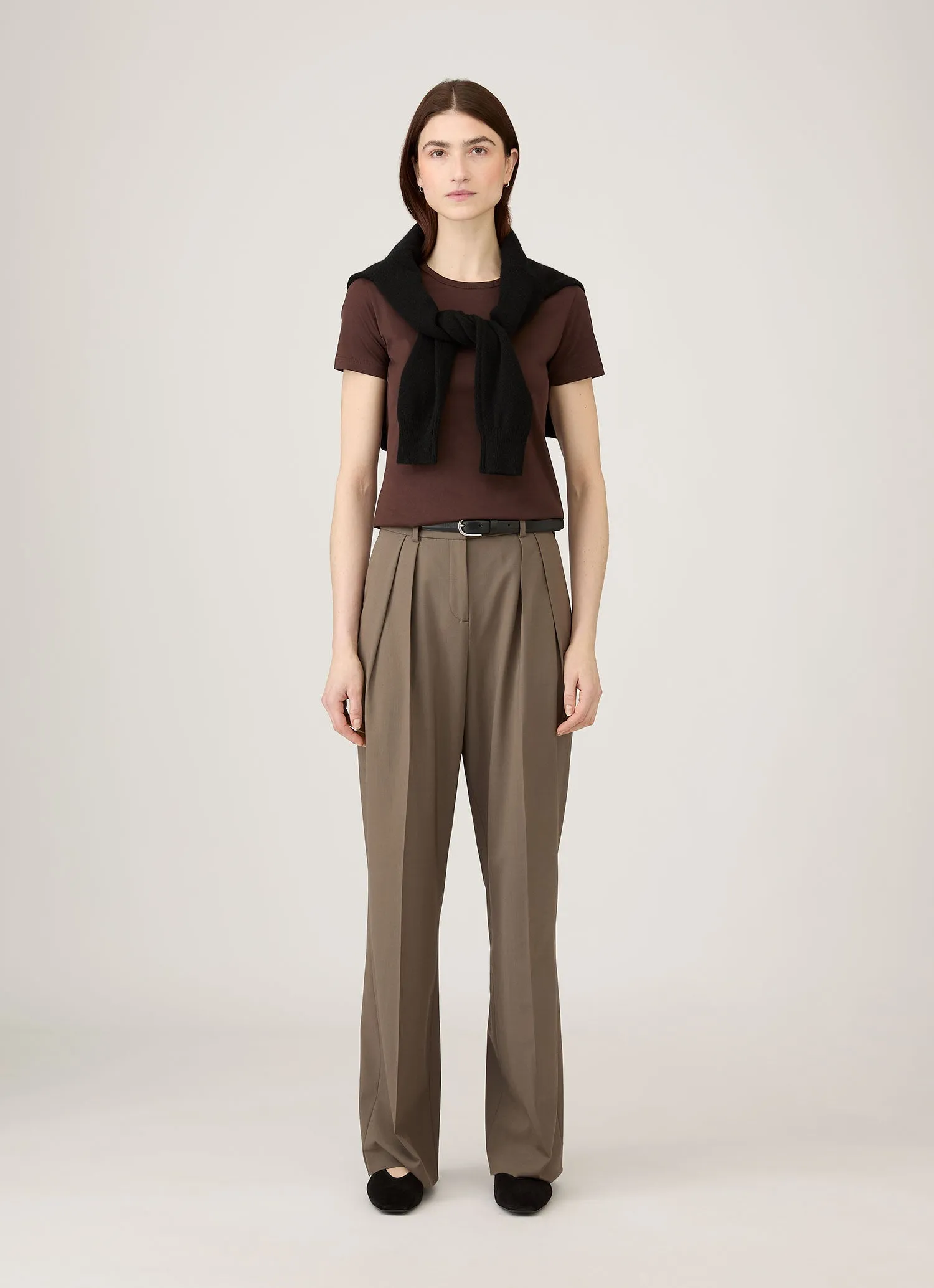 Women's Classic T-shirt in Truffle sold by Sunspel product image thumbnail 2