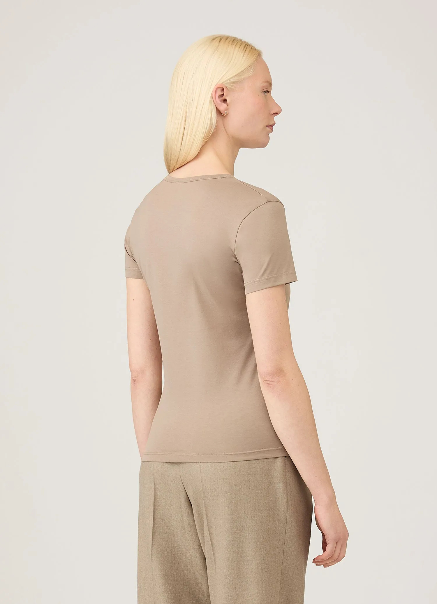 Women's Classic T-shirt in Mink sold by Sunspel product image thumbnail 3