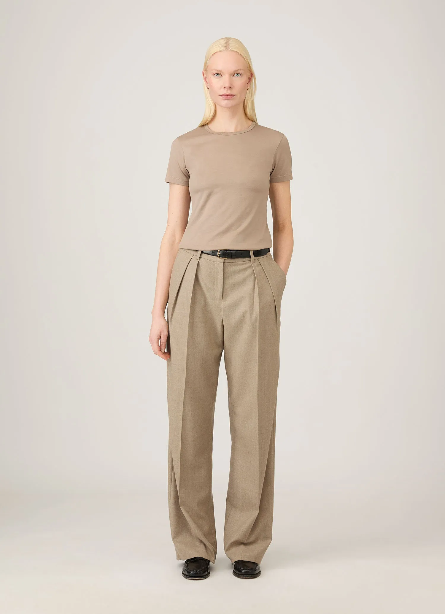 Women's Classic T-shirt in Mink sold by Sunspel product image thumbnail 2