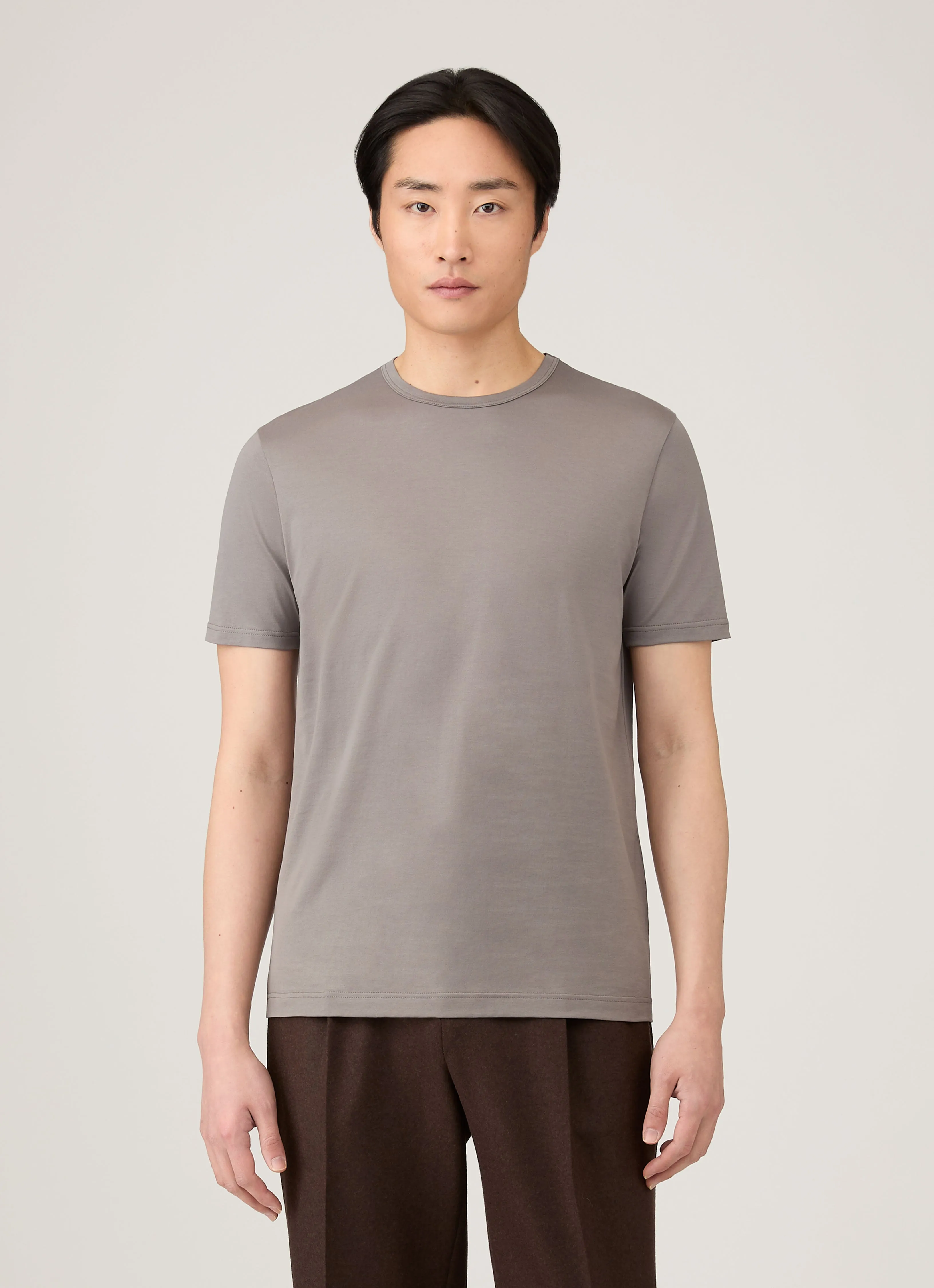 Men's Classic T-shirt in Iron Grey sold by Sunspel product image thumbnail 2