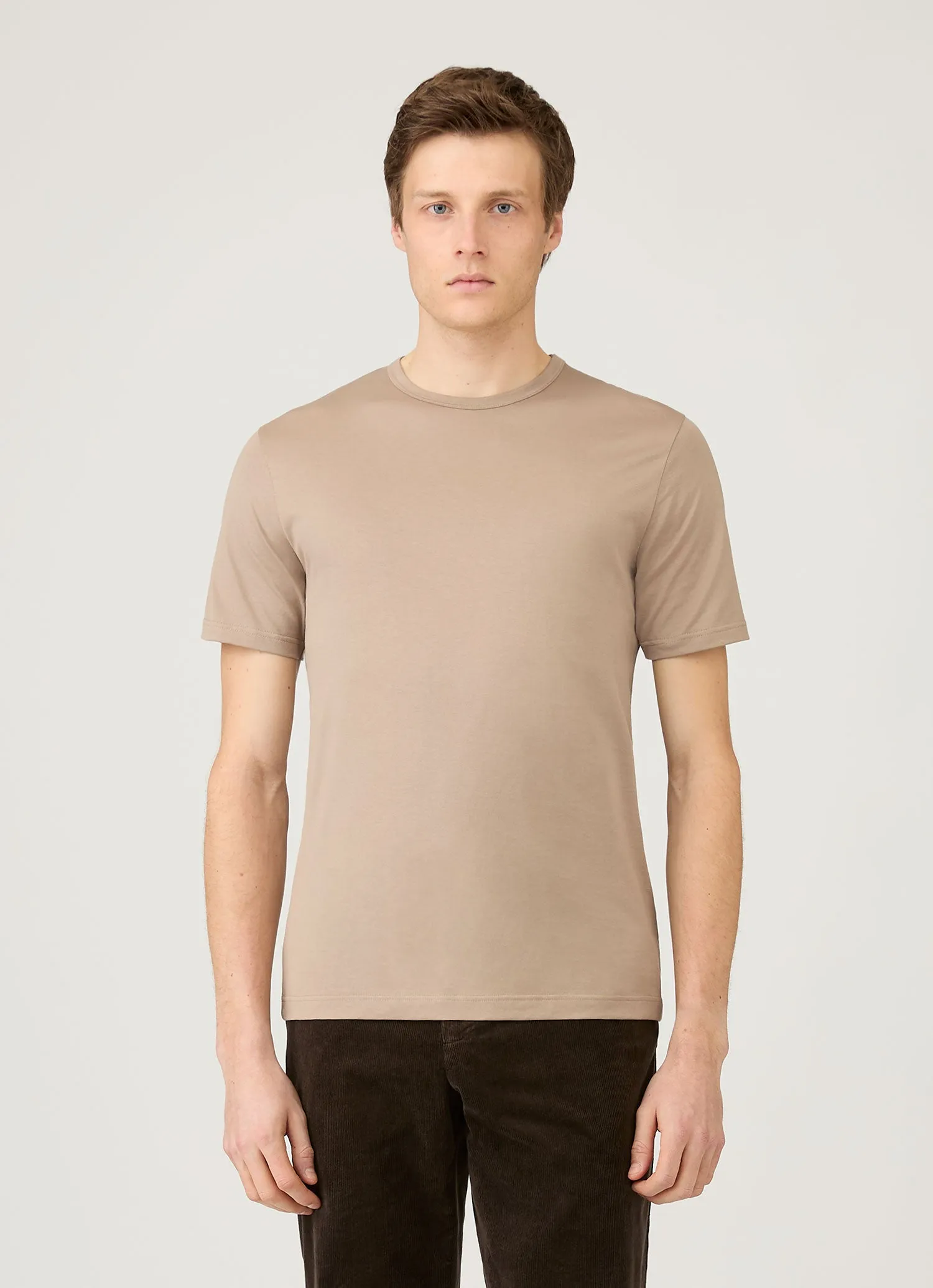 Men's Classic T-shirt in Mink sold by Sunspel product image thumbnail 2