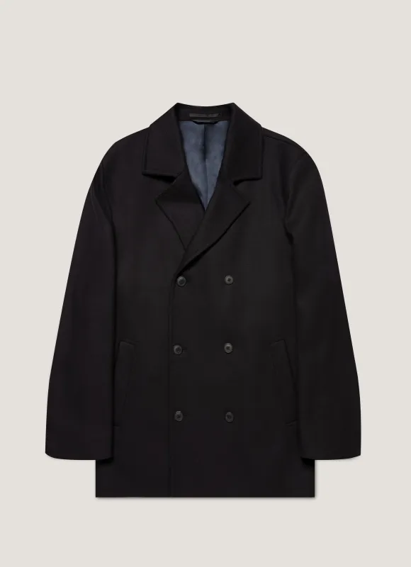 Men's Boiled Wool Pea Coat in Navy sold by Sunspel