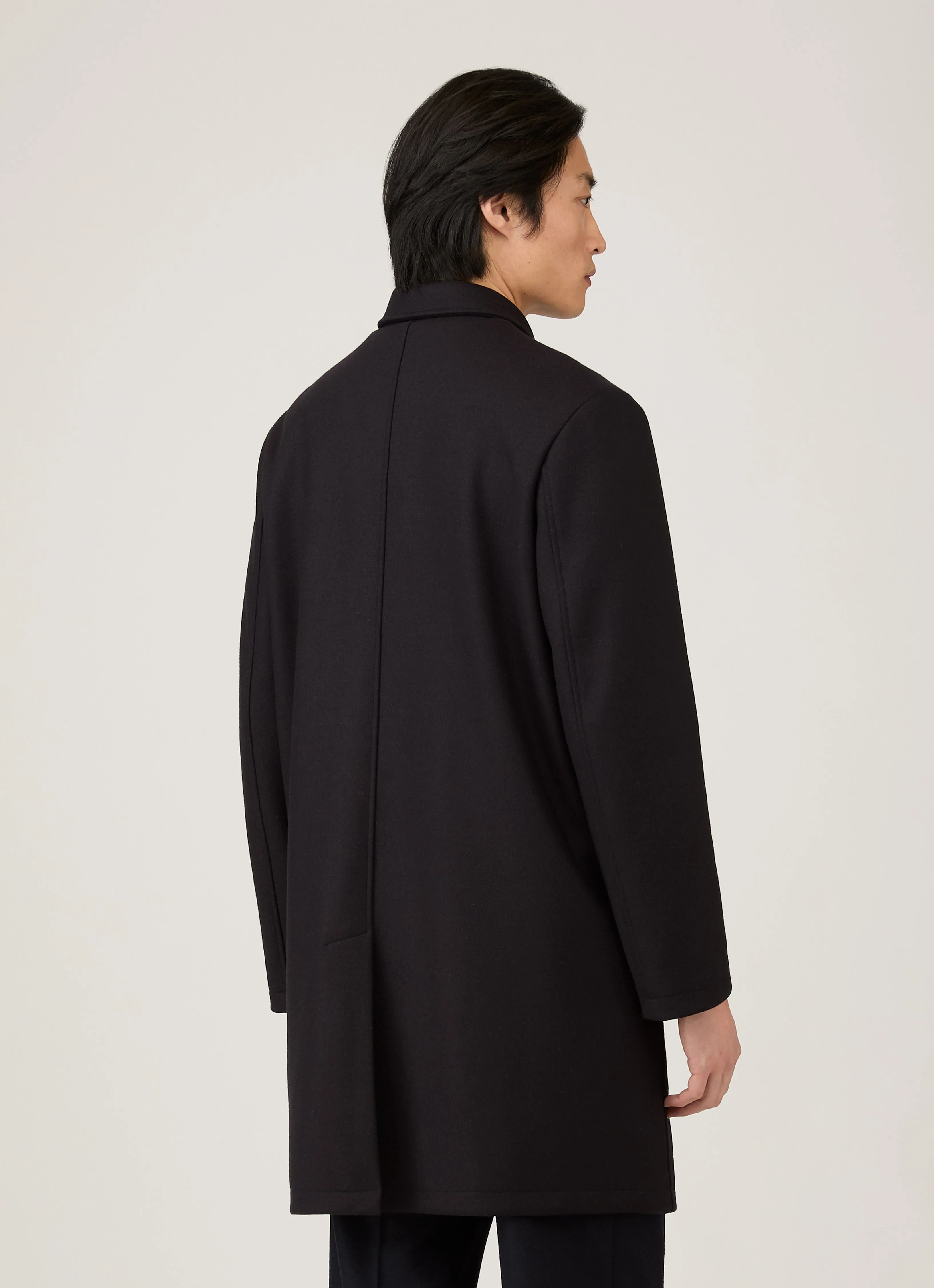 Men's Boiled Wool Coat in Navy sold by Sunspel product image thumbnail 5