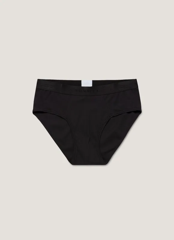 Men's Sea Island Cotton Briefs in Black sold by Sunspel